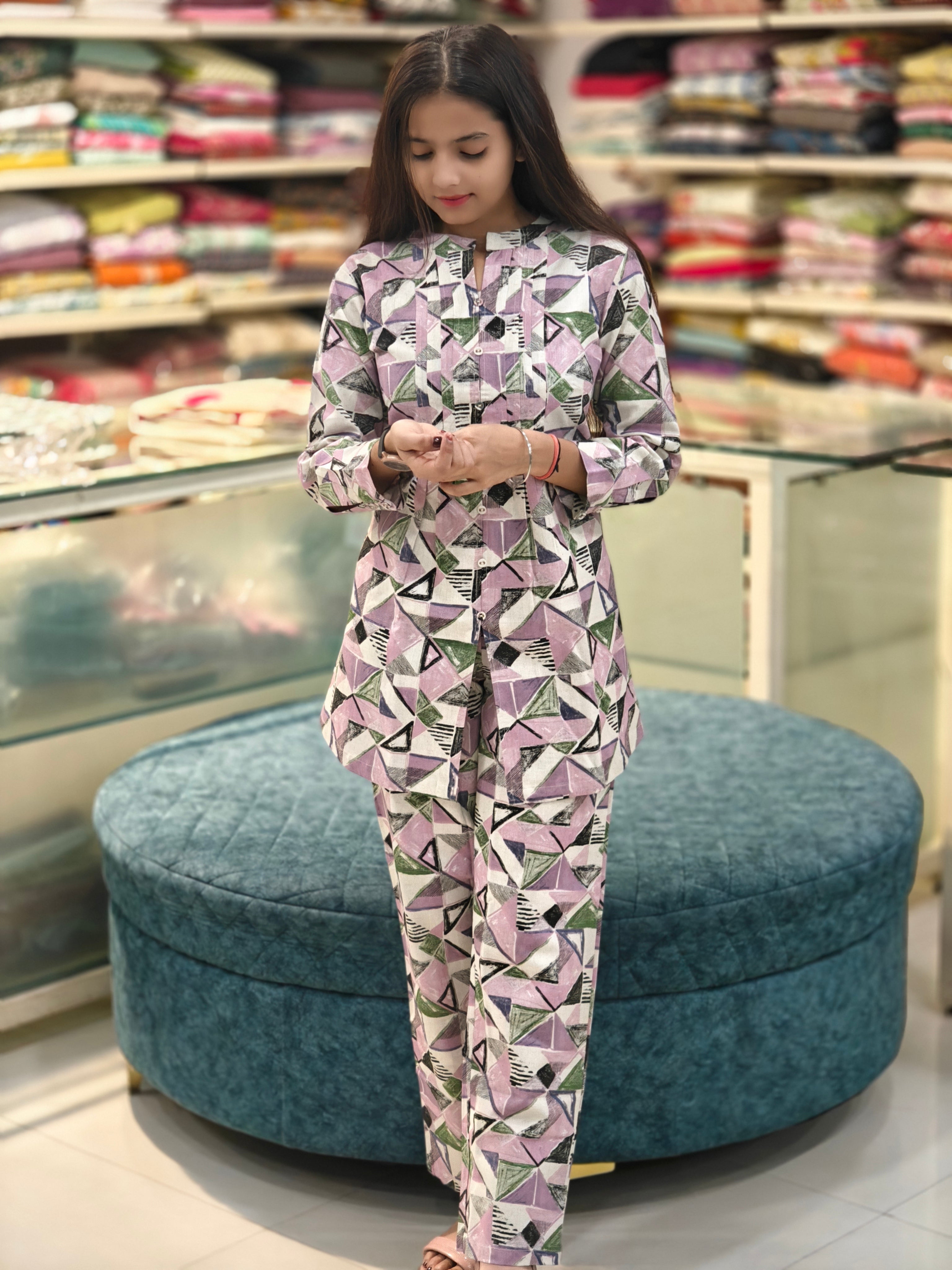 Linen Cotton Coord Set  009810 A