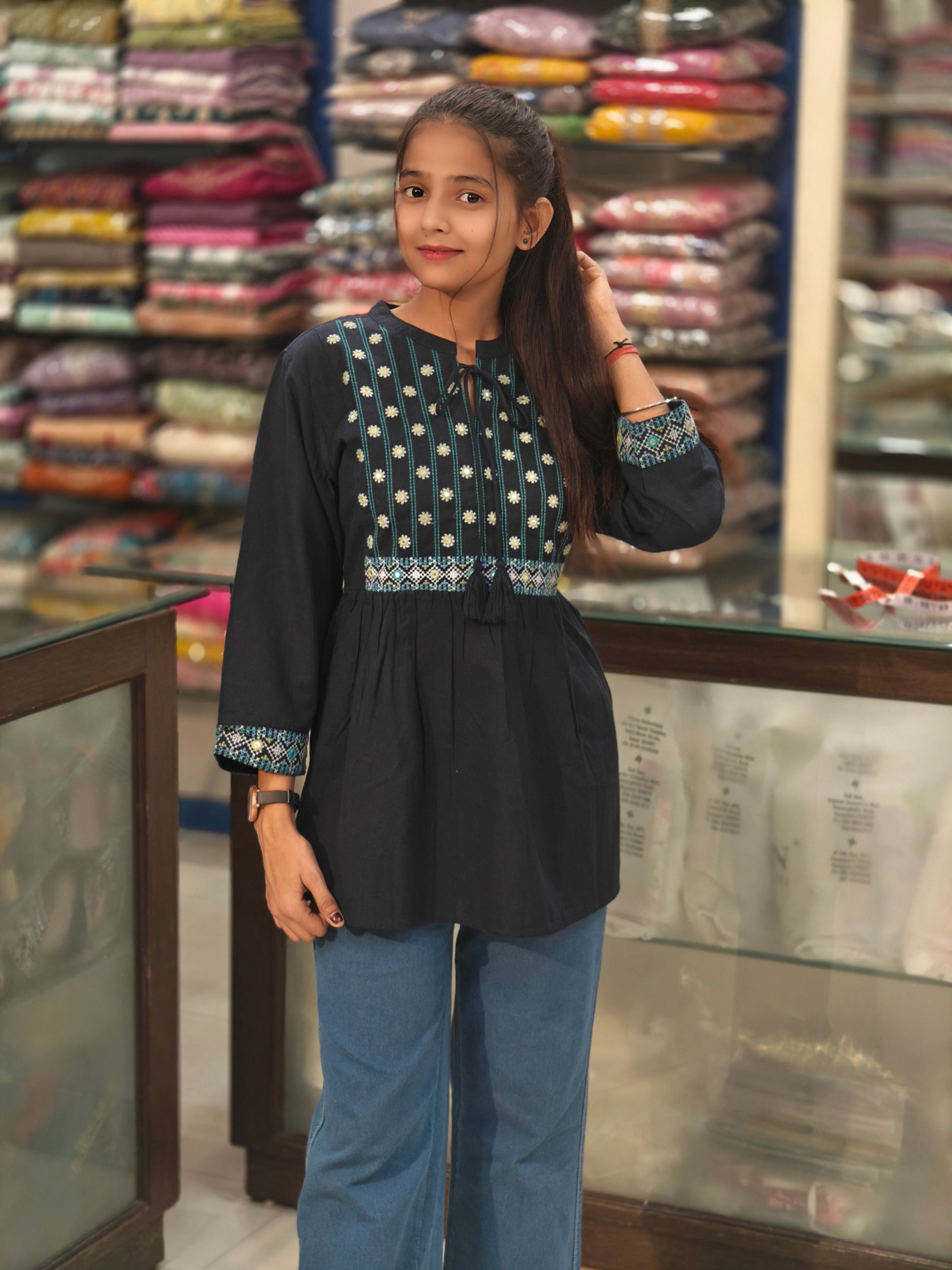 Pure Cotton Short Kurti 010056