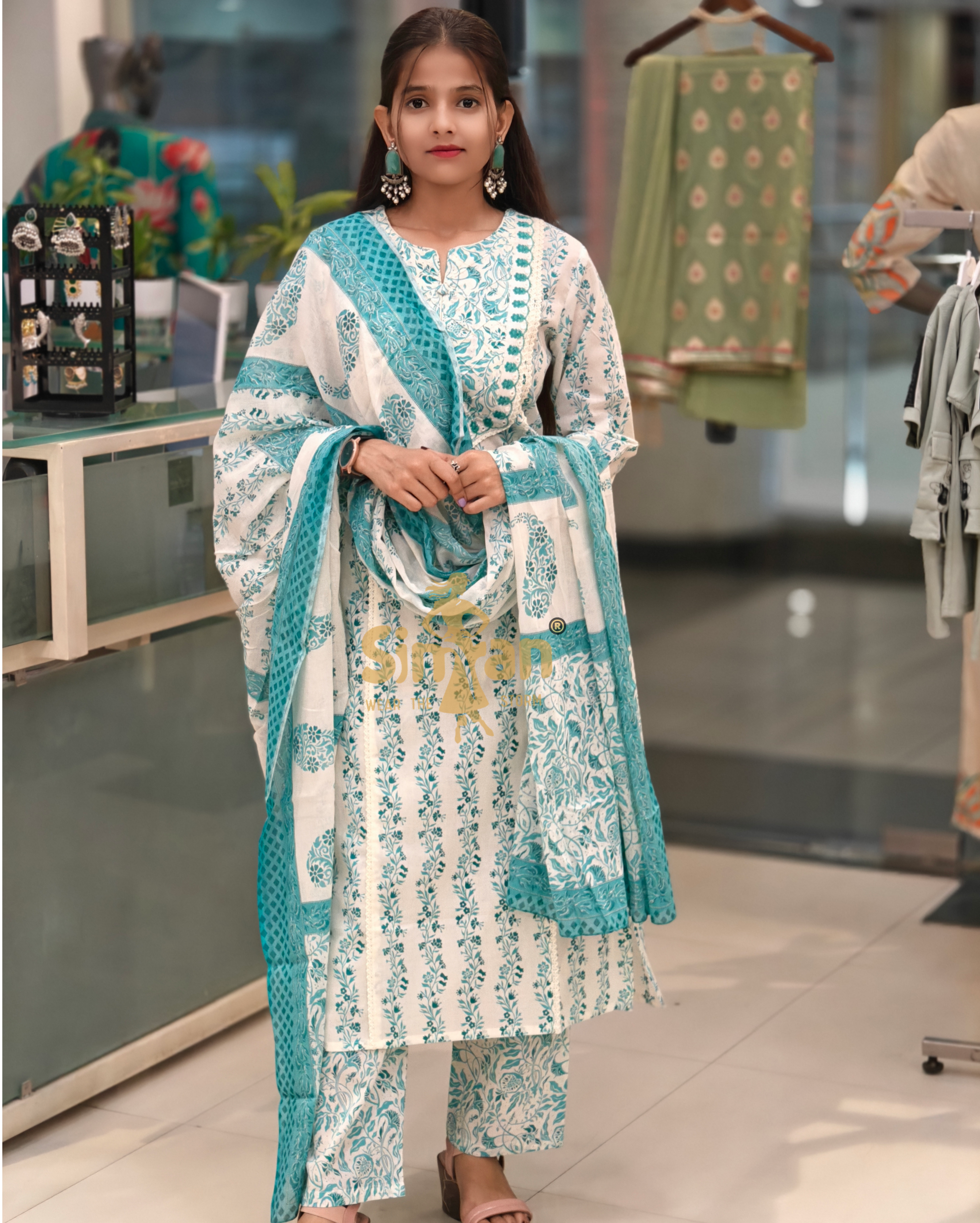 Pure Cotton Kurti Pant Dupatta Set – Elegant Everyday Comfort 013898