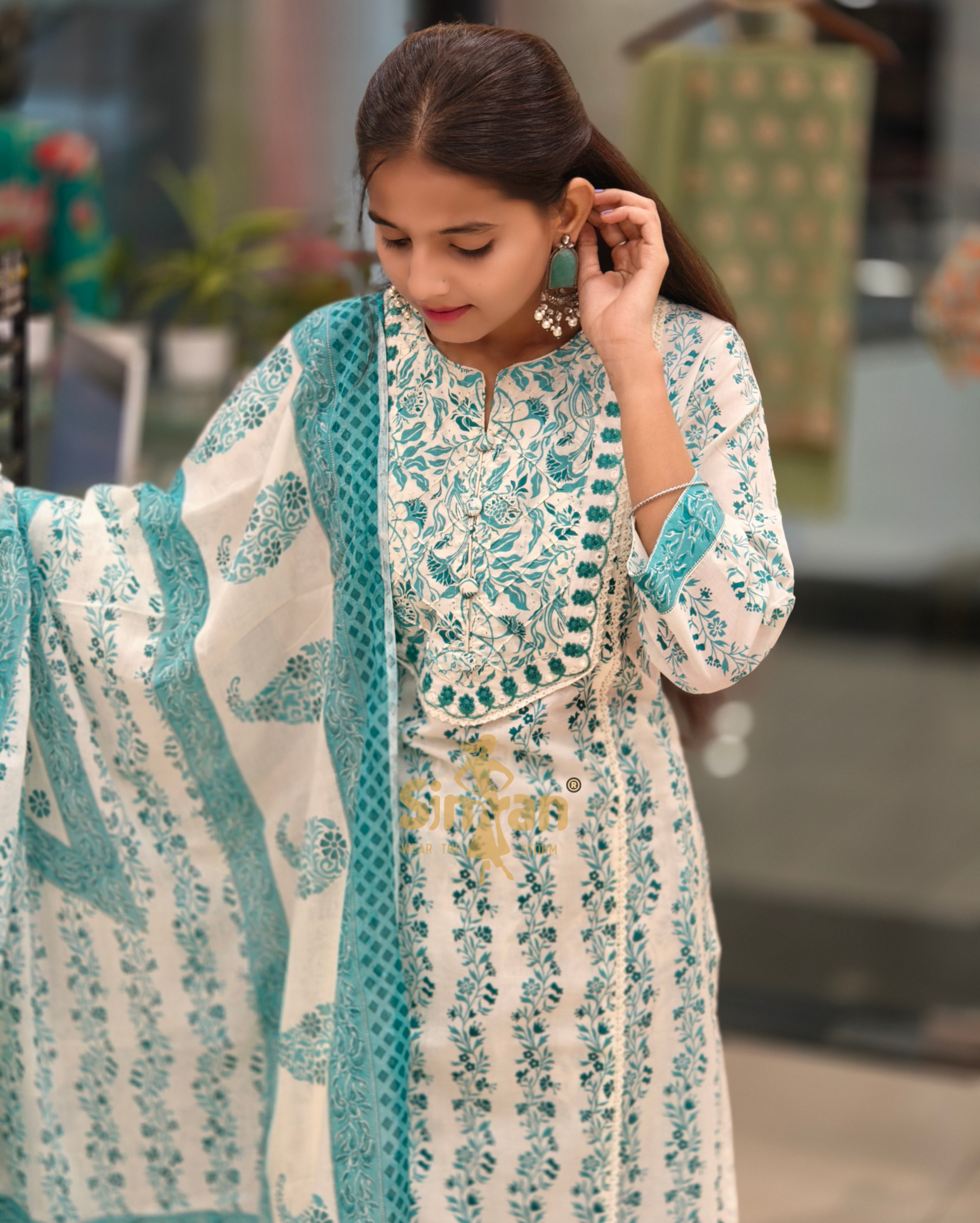 Pure Cotton Kurti Pant Dupatta Set – Elegant Everyday Comfort 013898