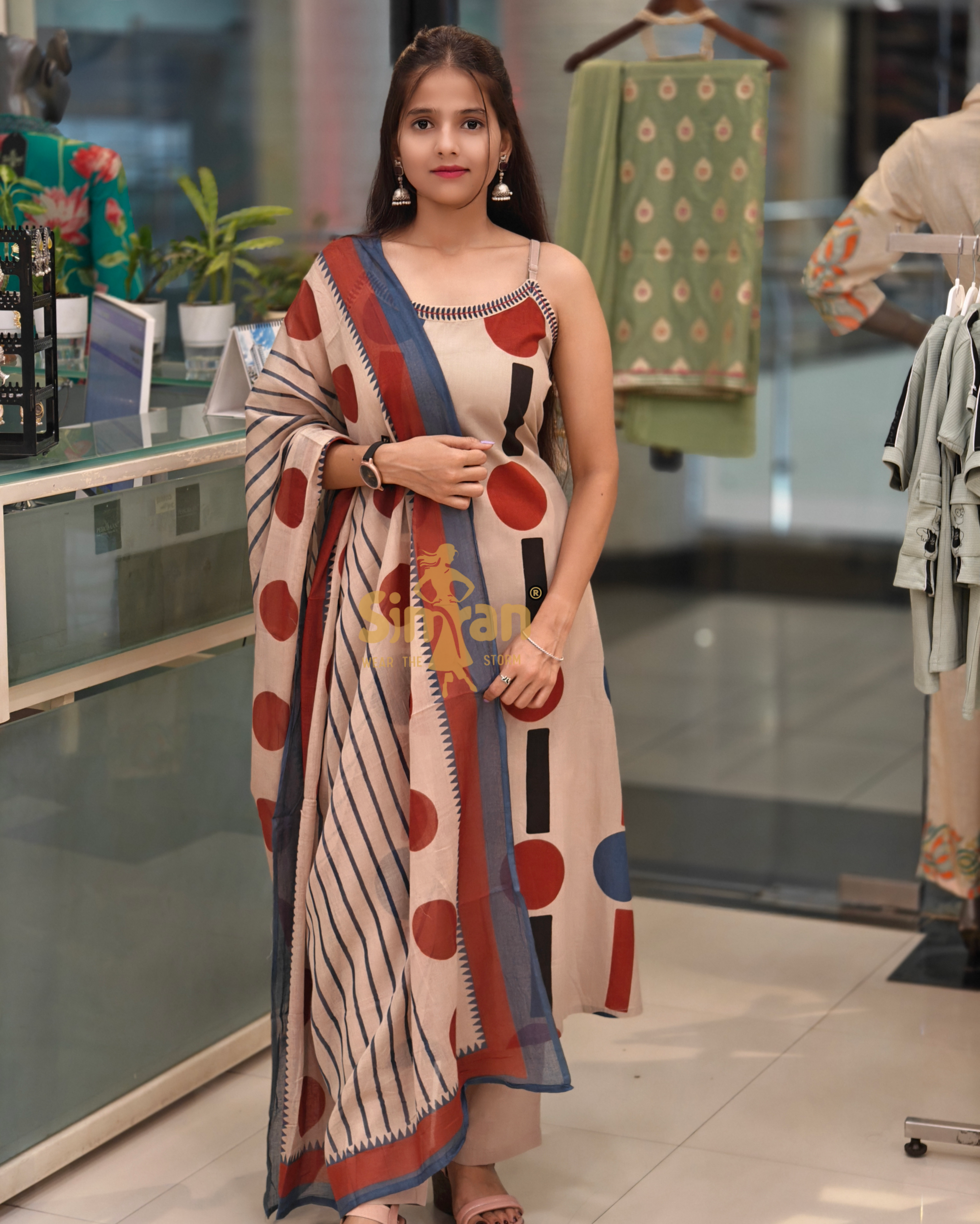 Cotton Strappy Printed Kurti Pant Dupatta Set – Breezy & Beautiful 013938