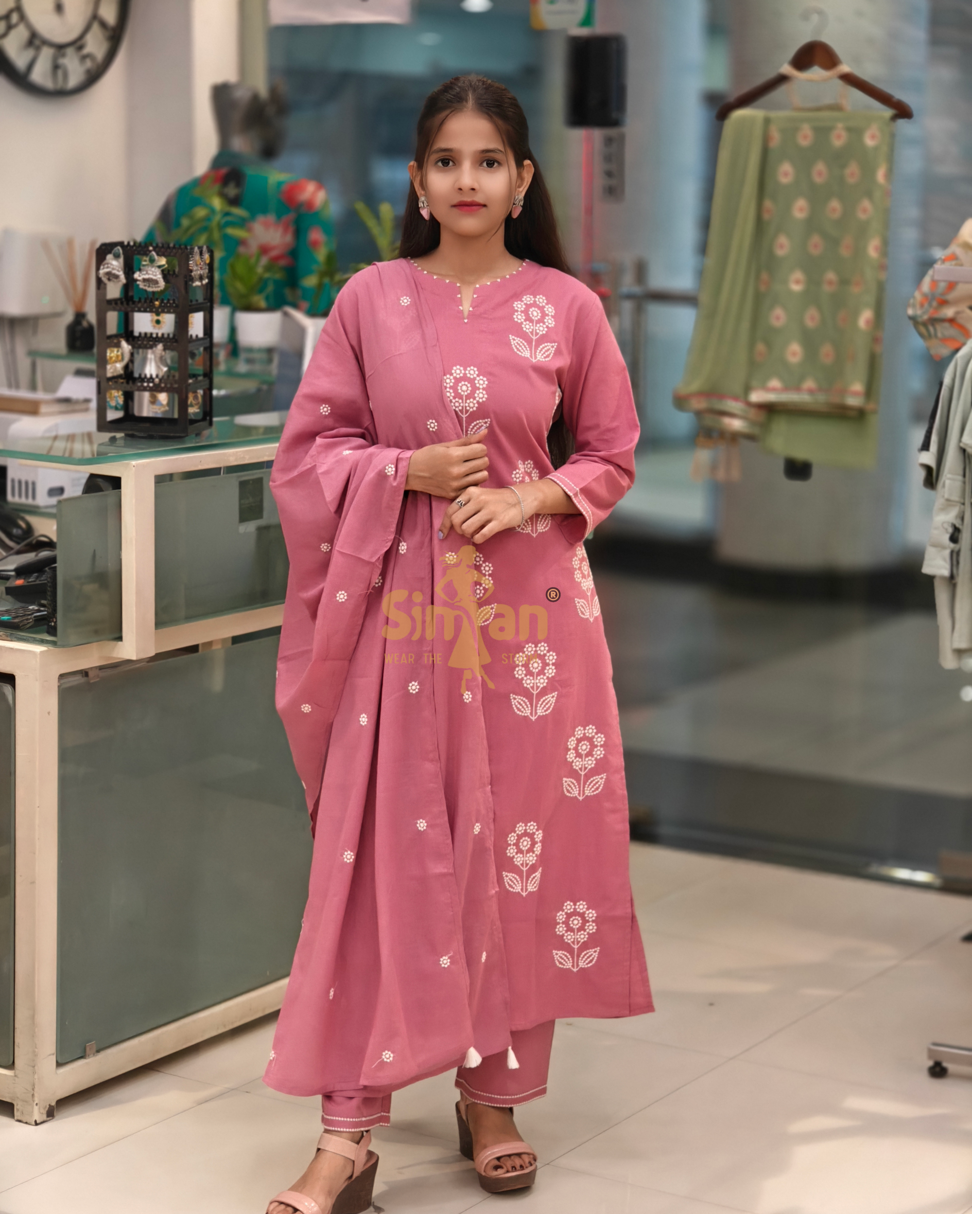 Pure Cotton Kurti Pant Dupatta Set – Elegant Everyday Comfort 013951