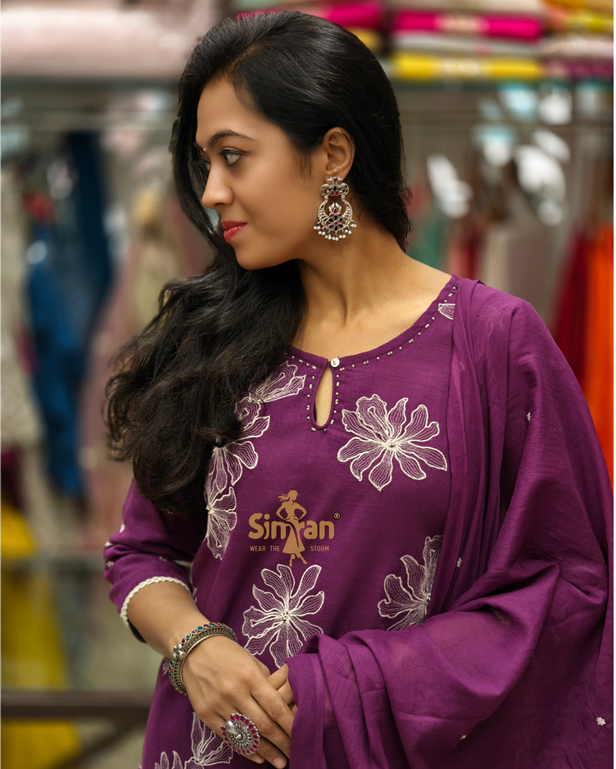 Linen Cotton Kurti Bottom Set 012239