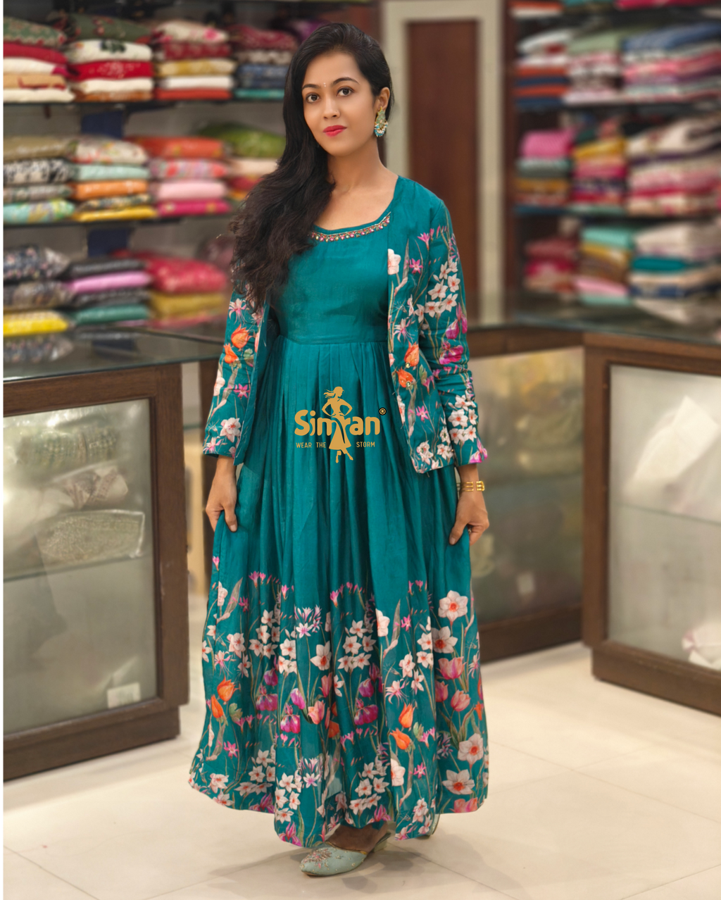 Silk One-Piece Dress with Silk Shrug 014070