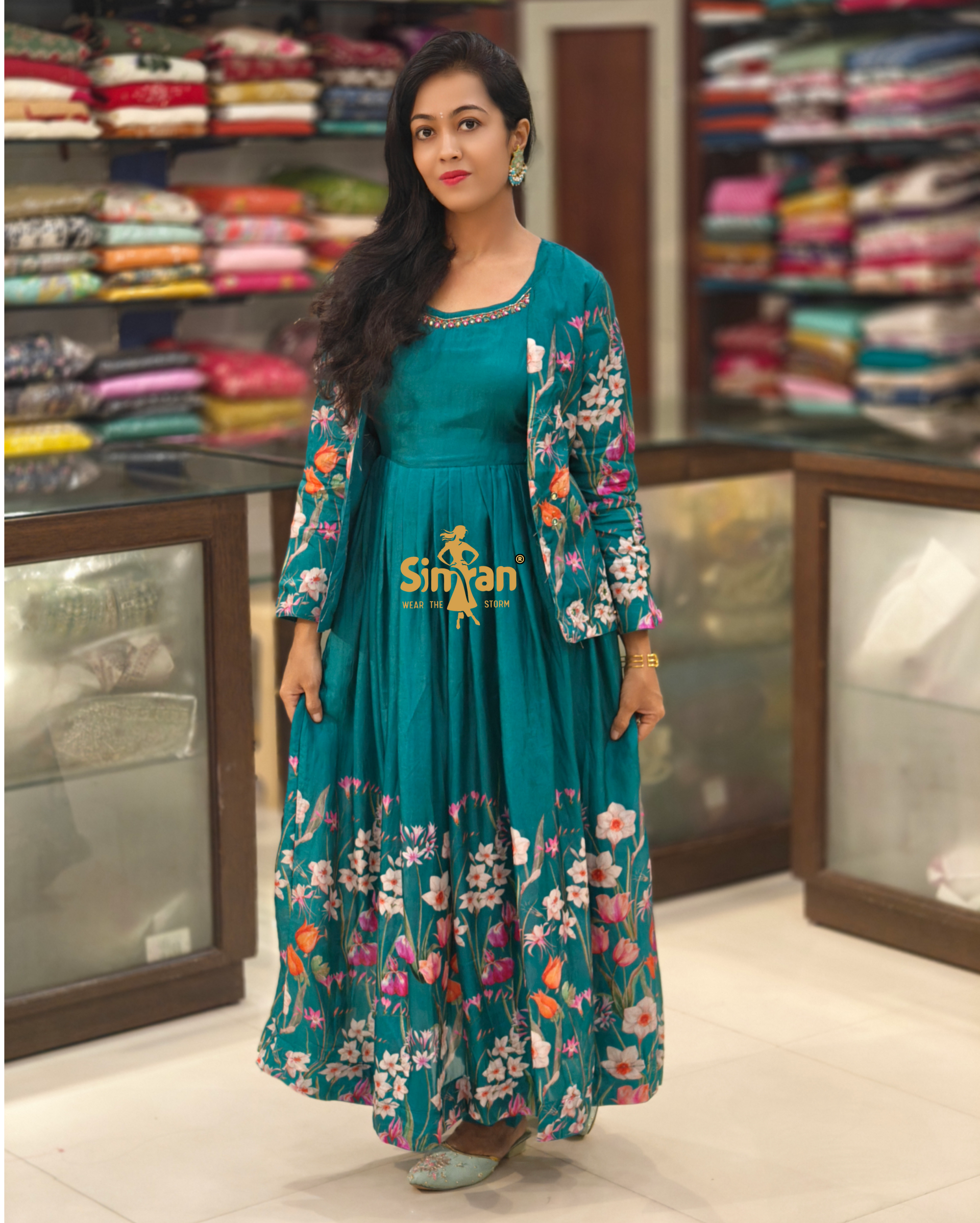 Silk One-Piece Dress with Silk Shrug 014070