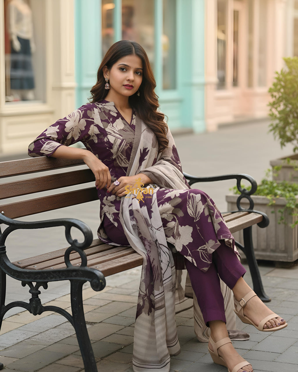 Pure Cotton Kurti Pant Dupatta Set 014750