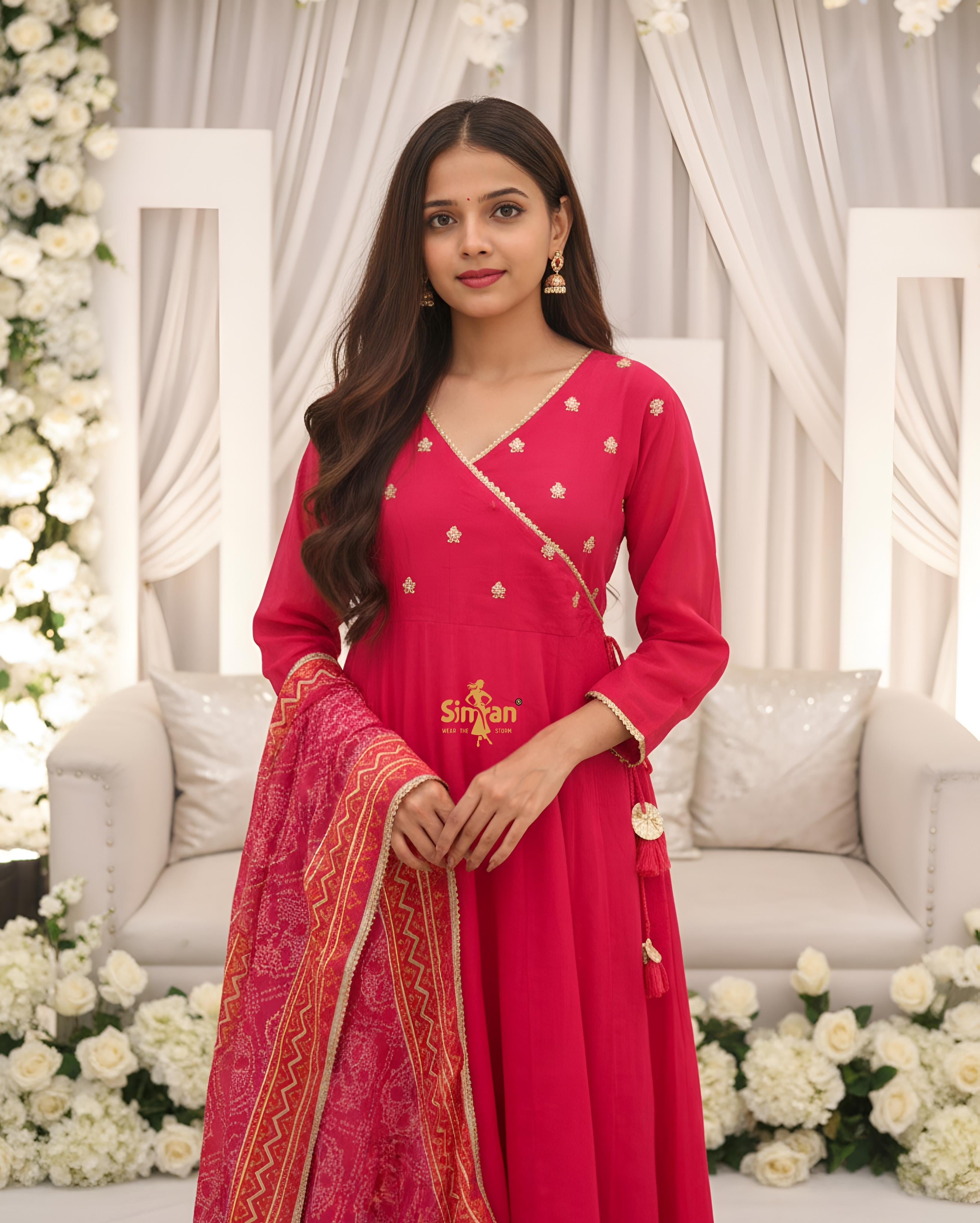 Cotton Kurti Pant Doria Dupatta Set 014740