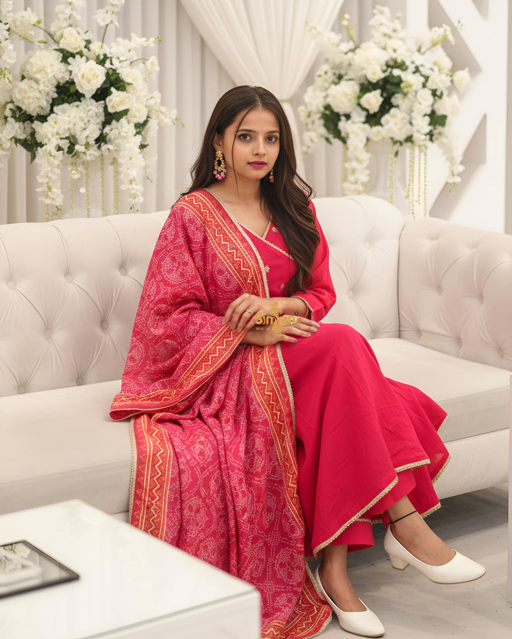 Cotton Kurti Pant Doria Dupatta Set 014740