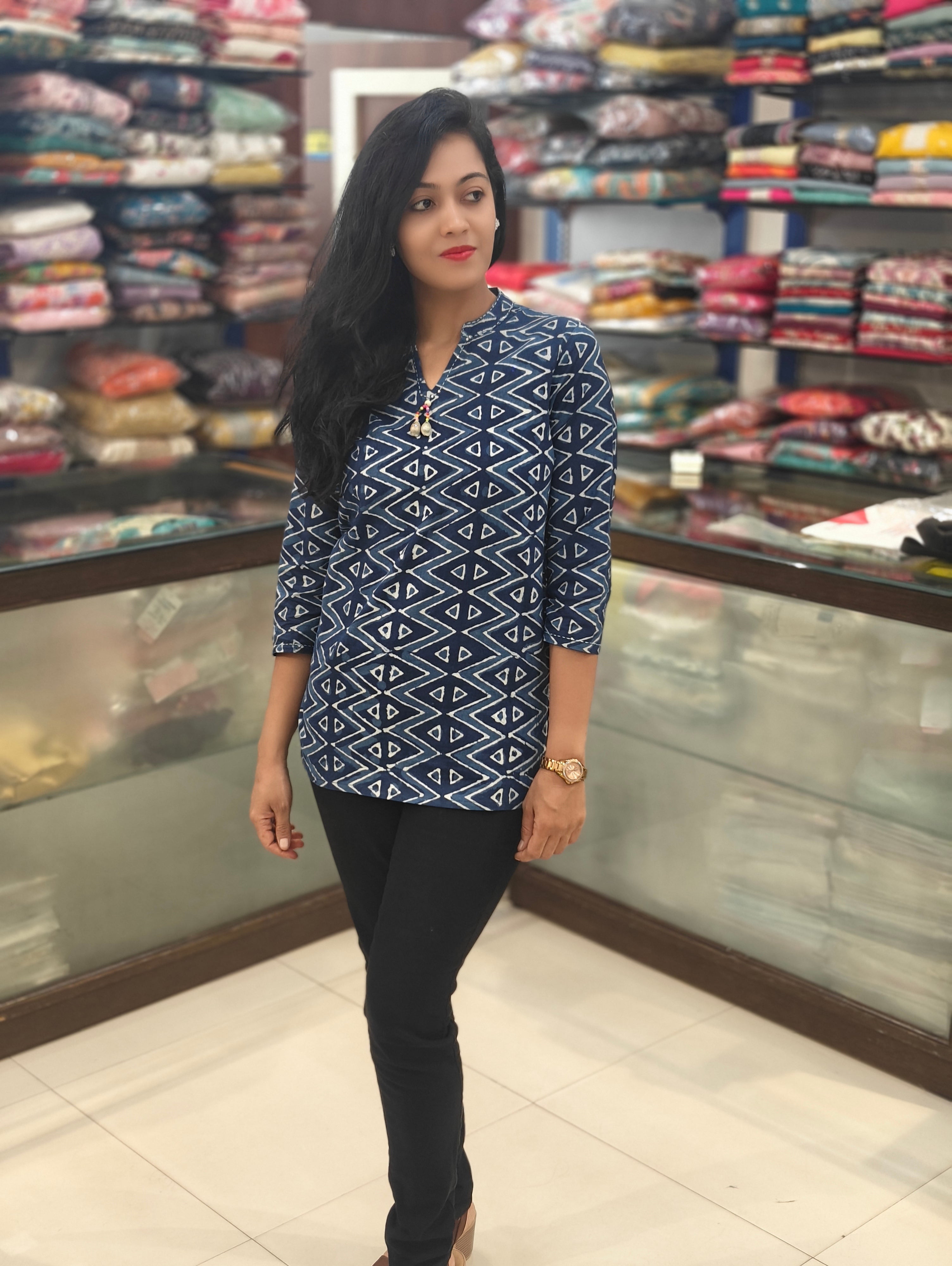 Indigo Blue Short Kurti 011583