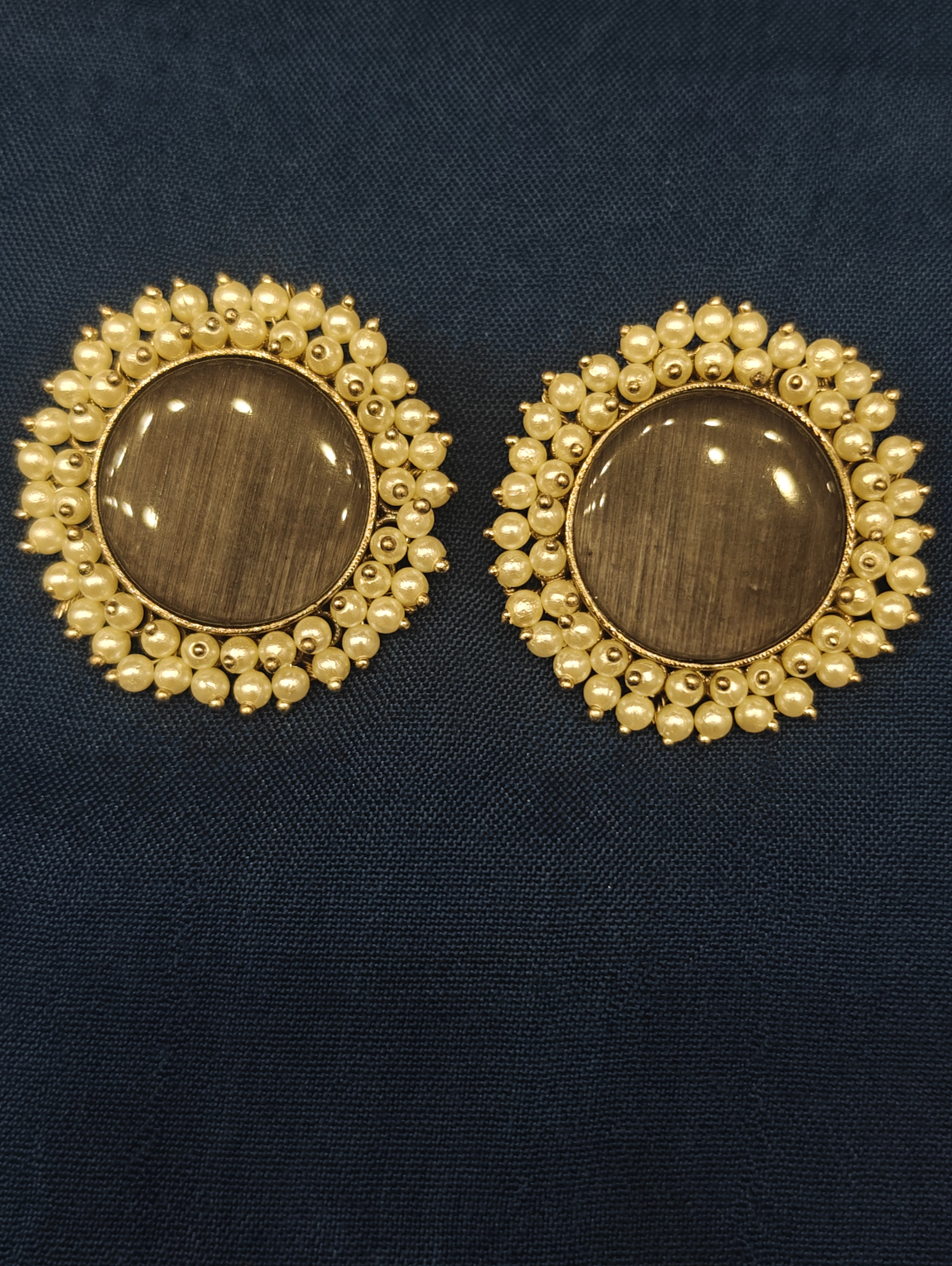 BRASS OXIDISED EARINGS  012040