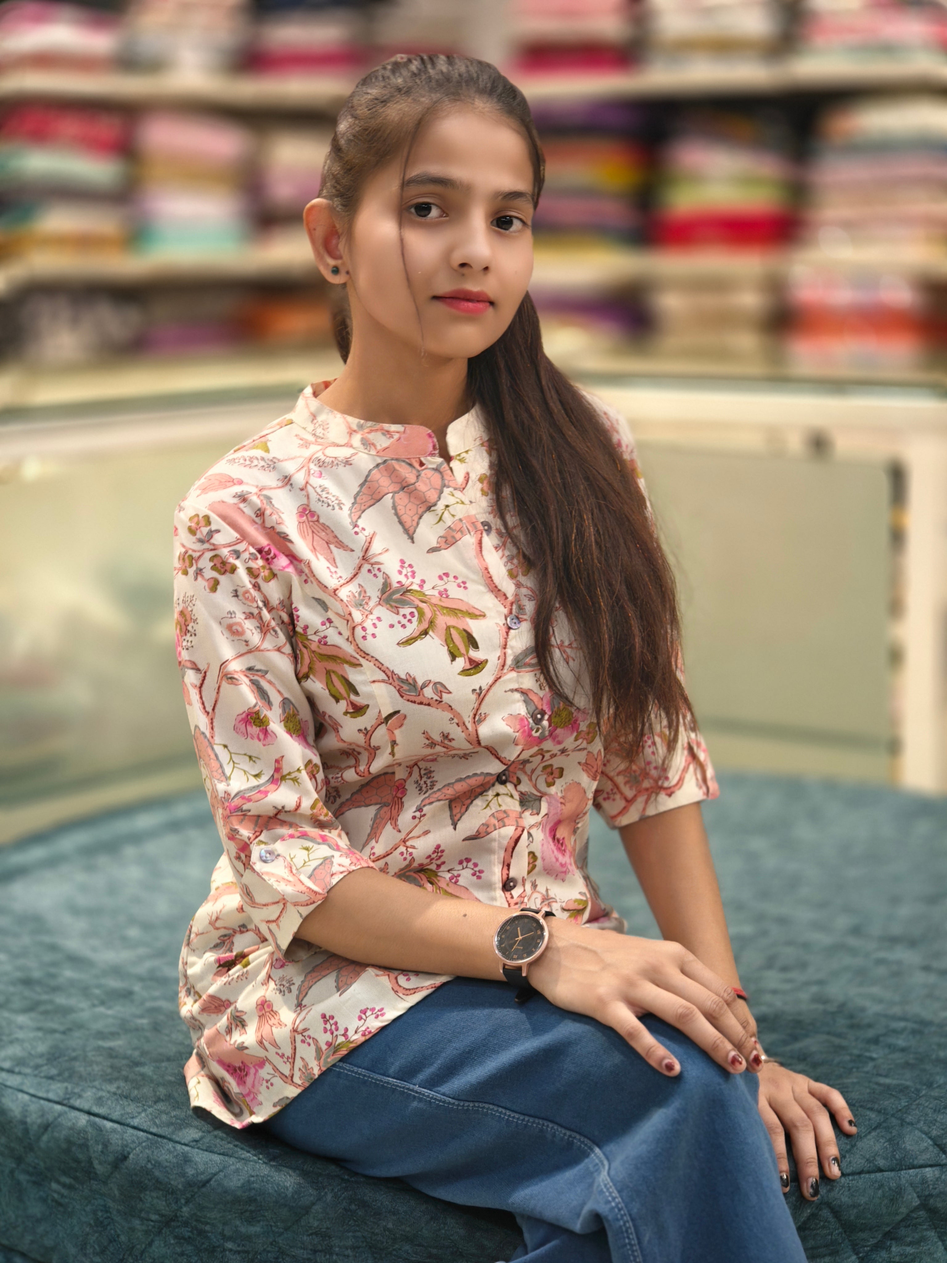 Pure Cotton Short Kurti 013077