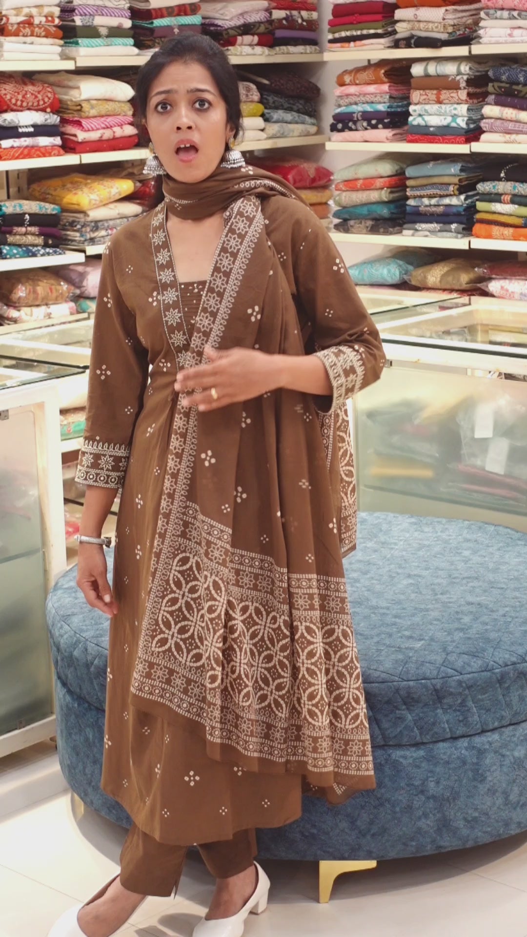 Pure Cotton  Kurti Pant Dupatta Set 014380