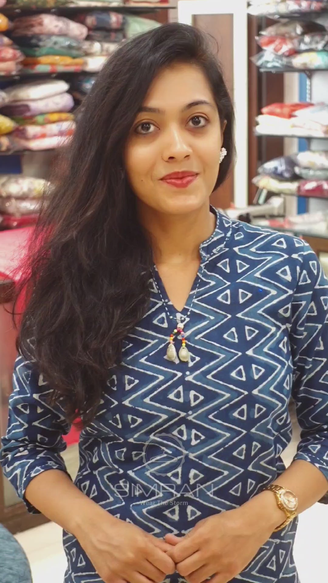 Indigo Blue Short Kurti 011583