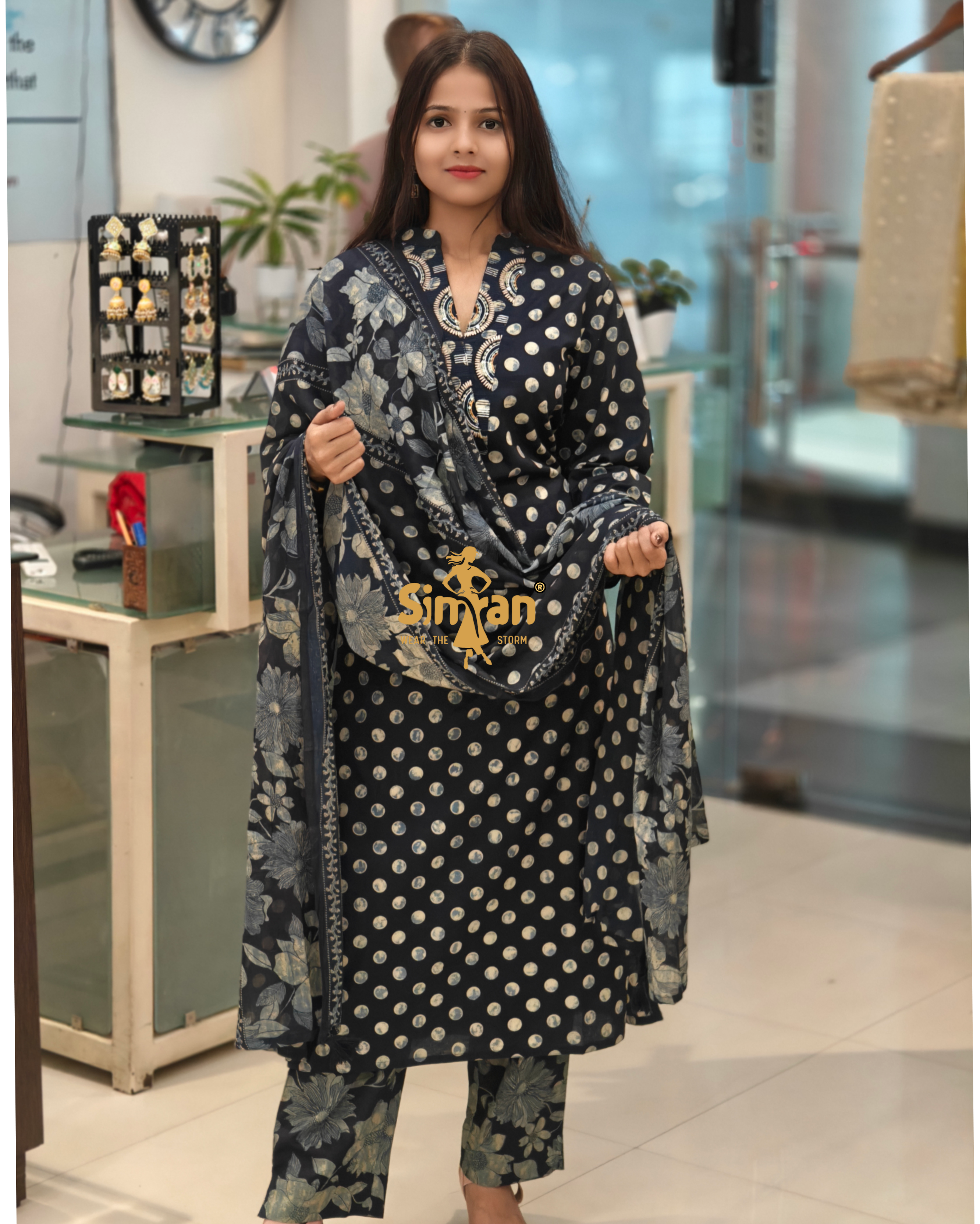 Pure Cotton  Kurti Pant Dupatta Set 014352