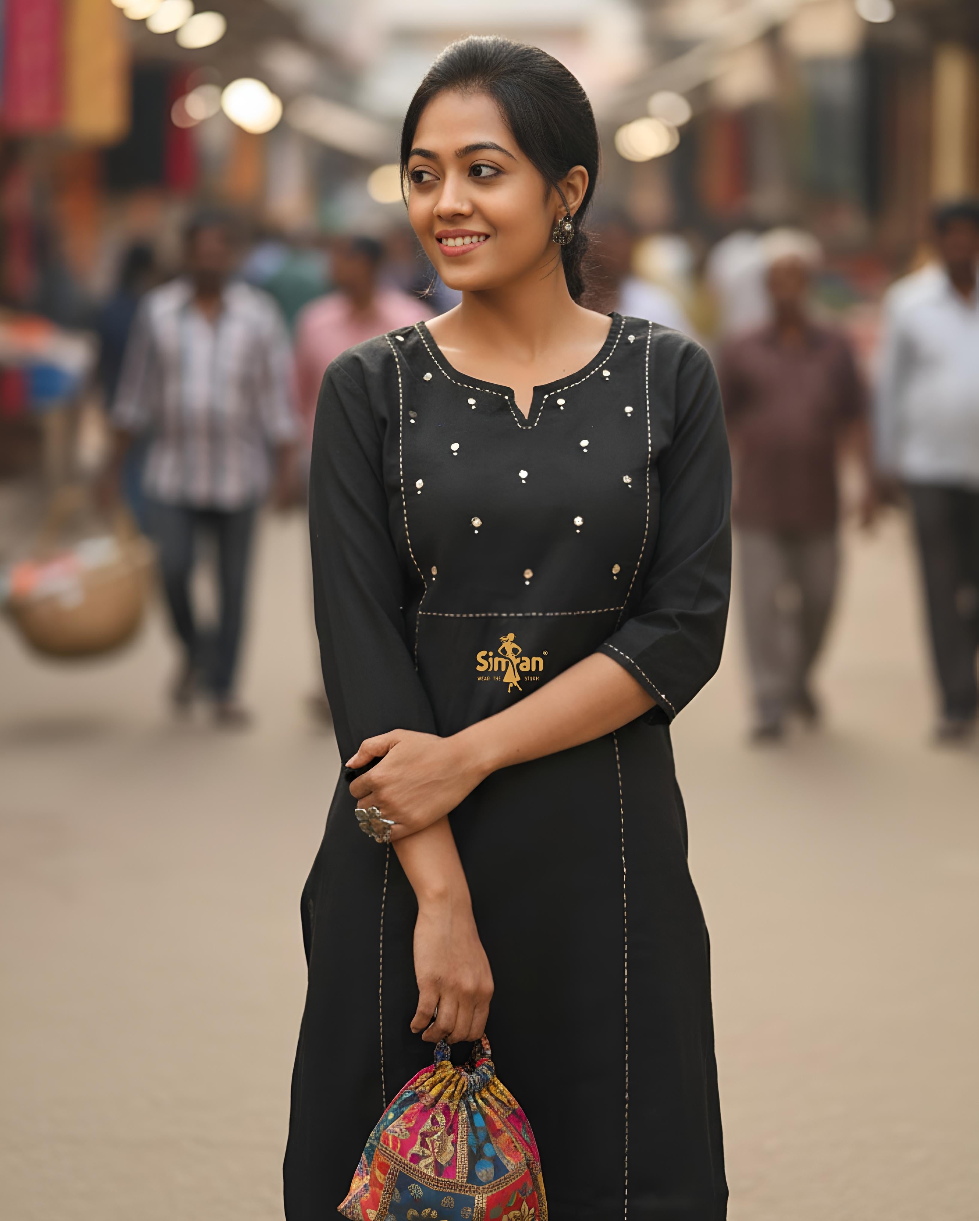 Linen Cotton Straight Kurti 014768