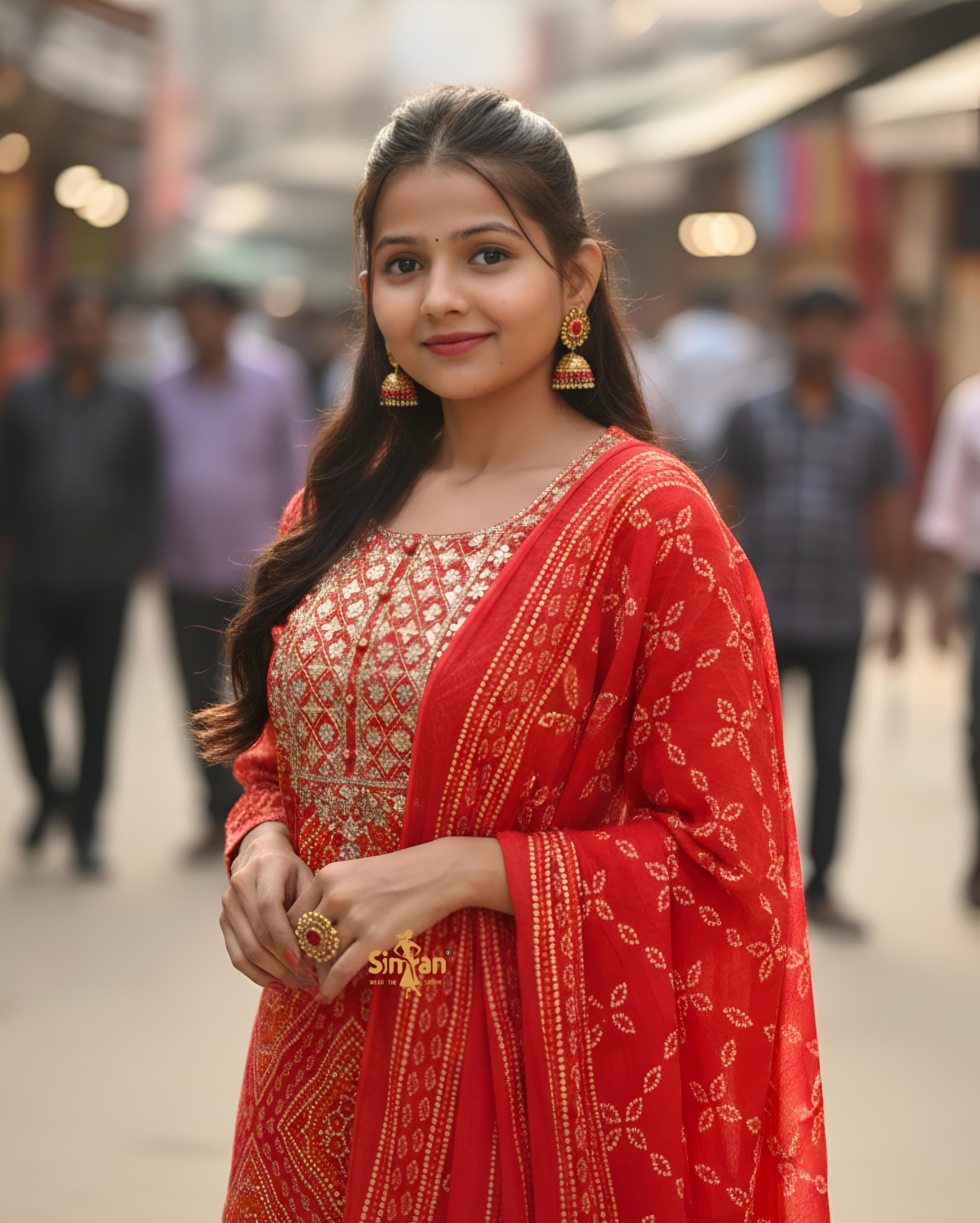 Pure Cotton Kurti Pant Dupatta Set 014759