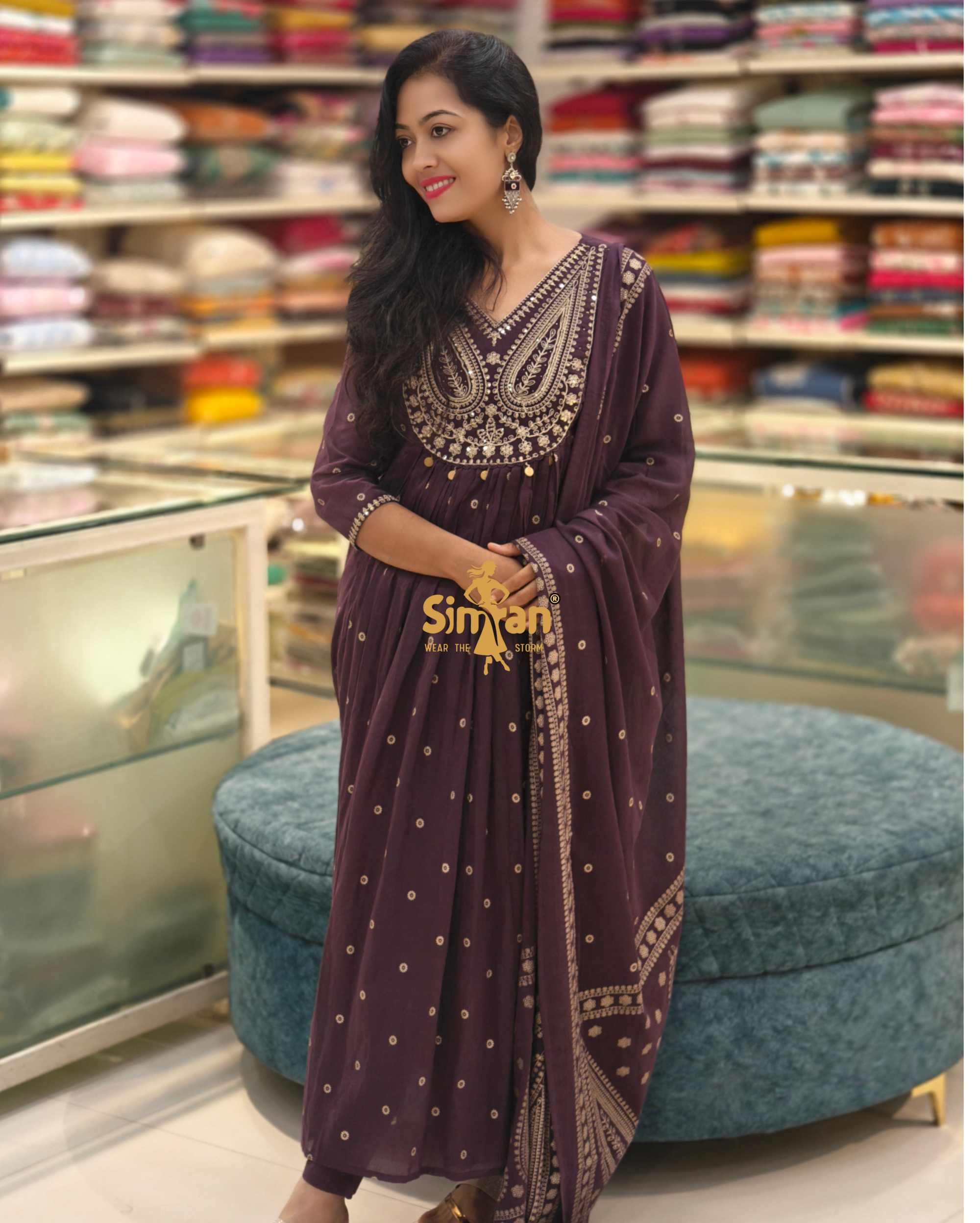 Pure Cotton Kurti Pant Dupatta Set 014147