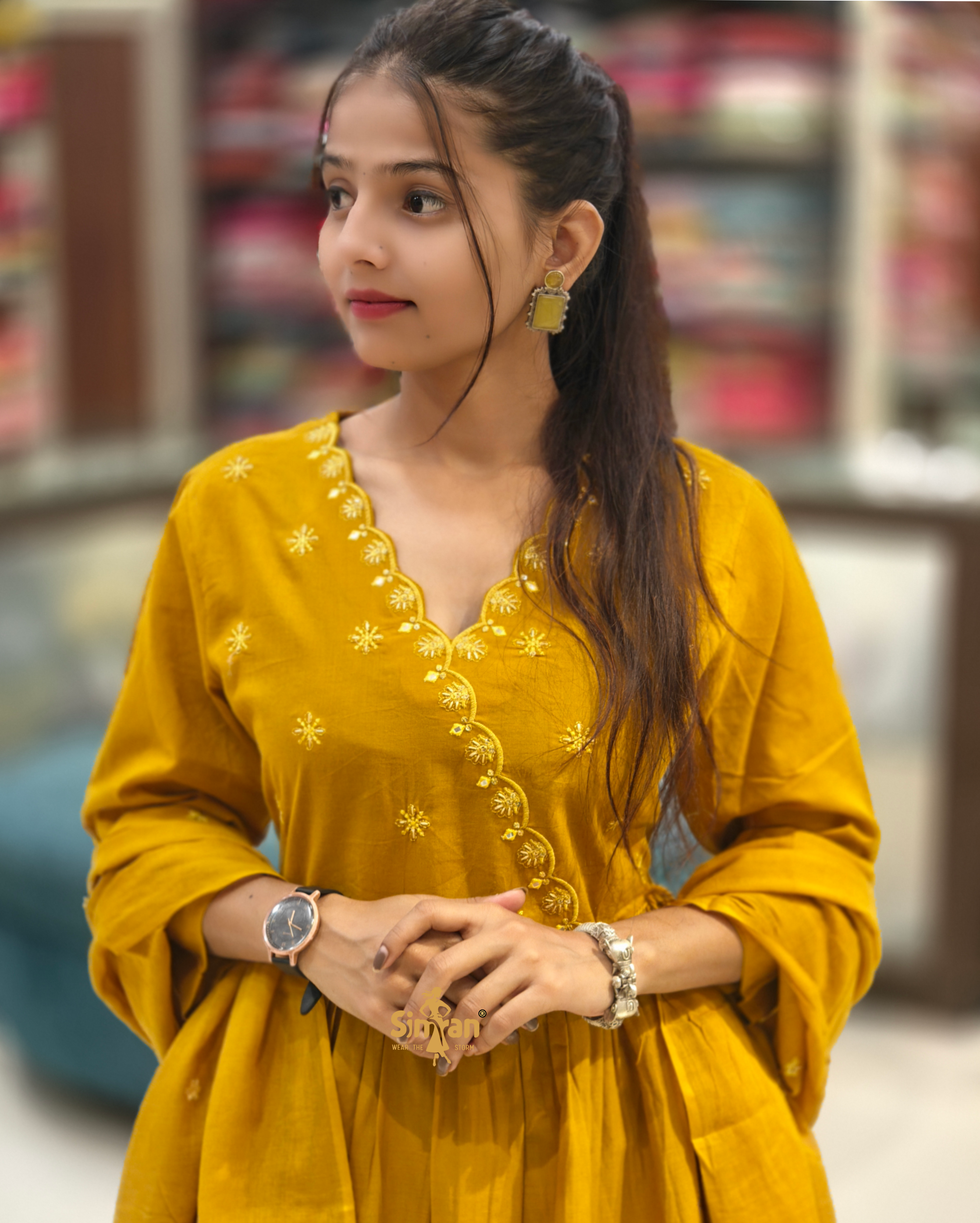 Pure Cotton Kurti Pant Dupatta Set 014412