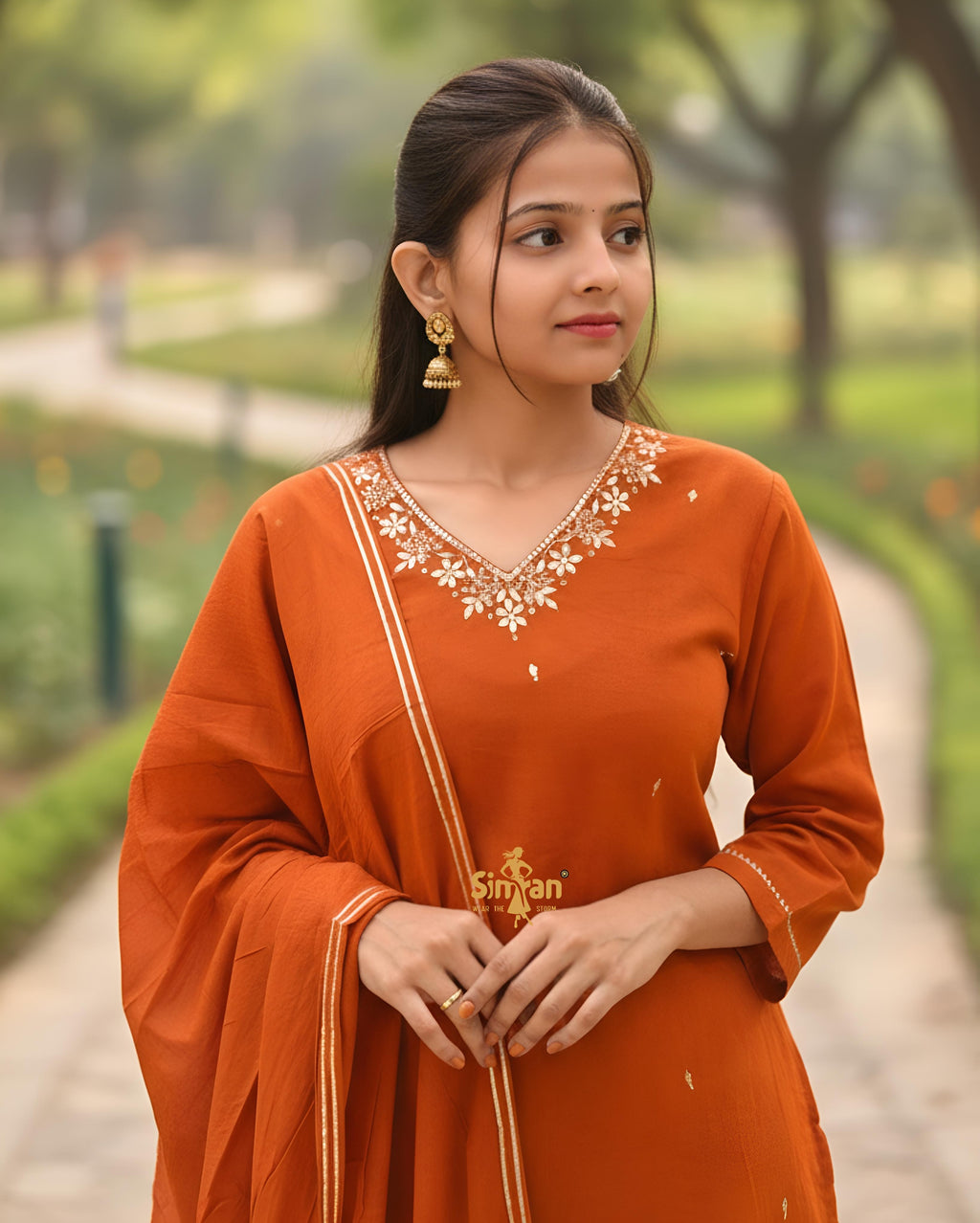 Pure Cotton Kurti Divider Dupatta Set 014732