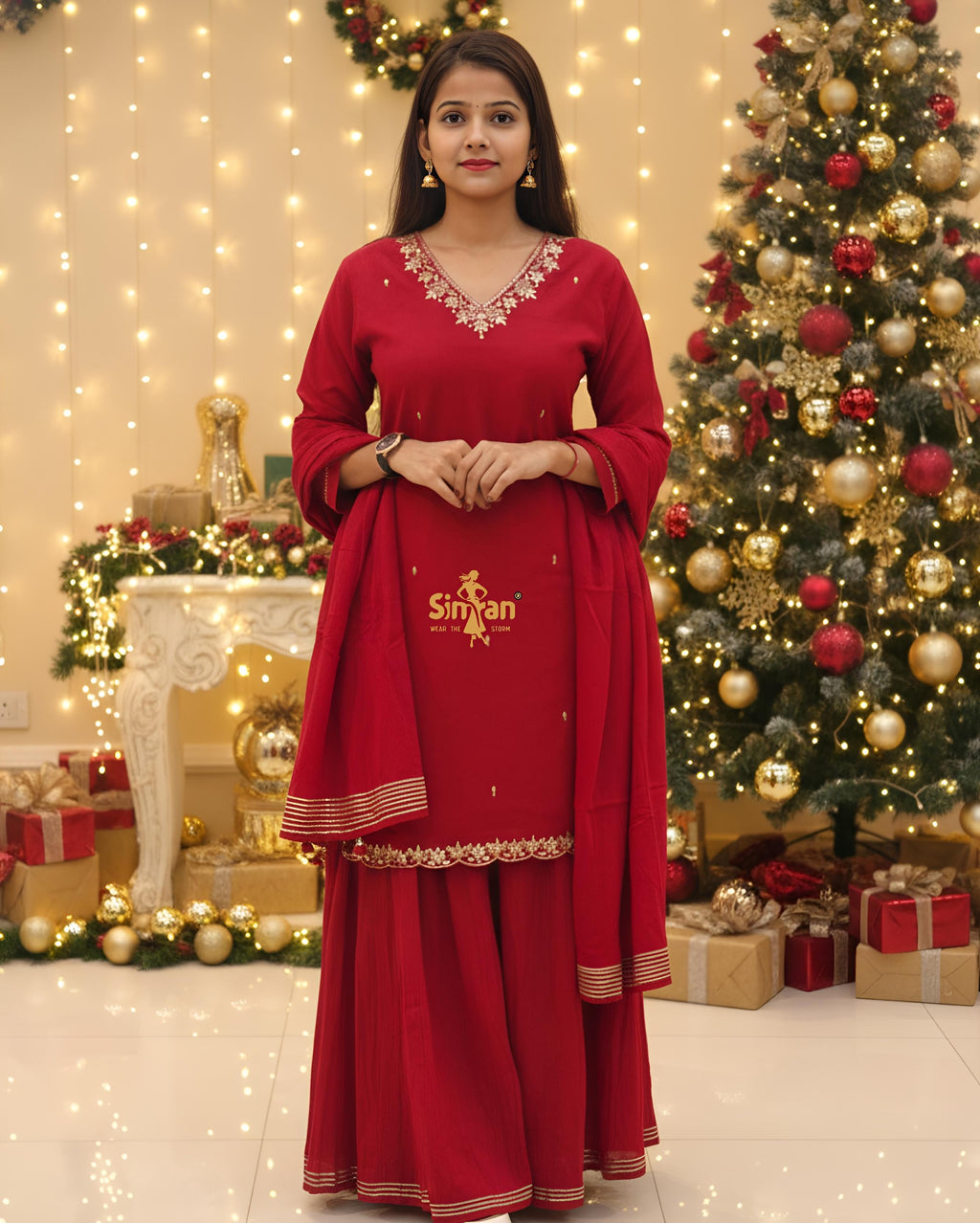 Pure Cotton Kurti Divider Dupatta Set 014730