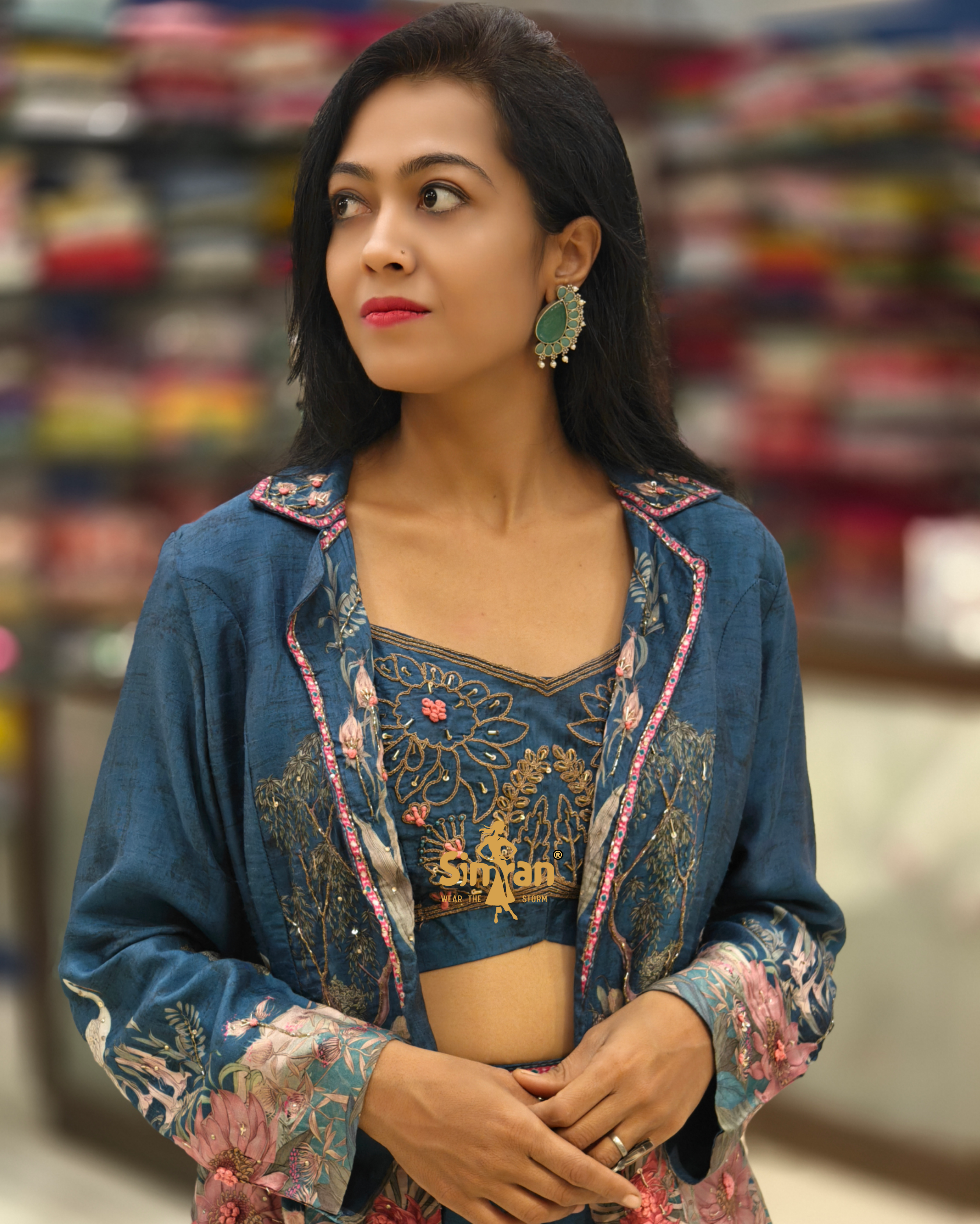 Silk Co-Ord Set (Crop Top & Jacket) 014682