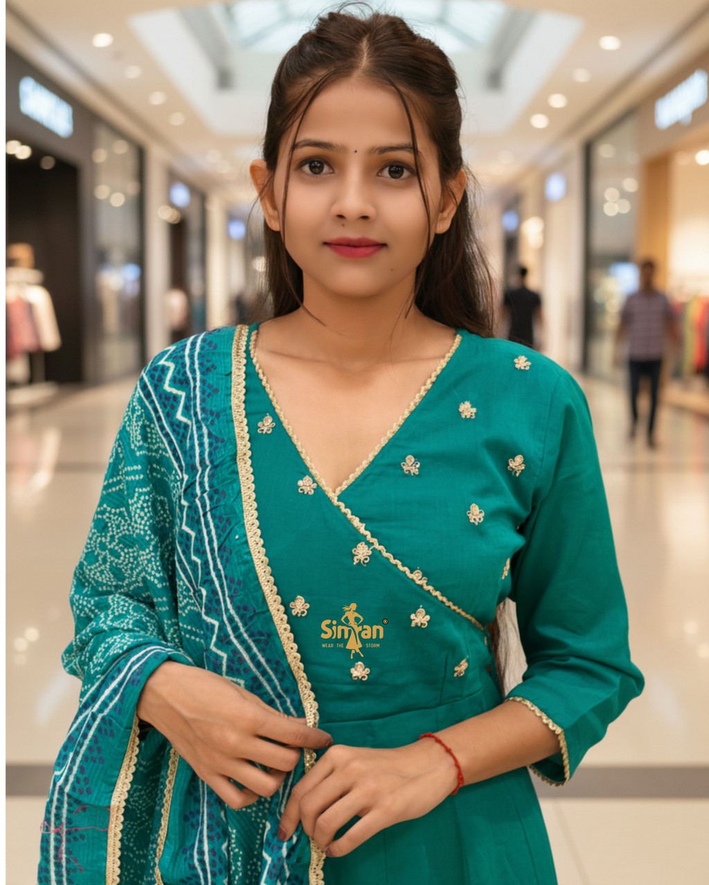 Cotton Kurti Pant Doria Dupatta Set 014741