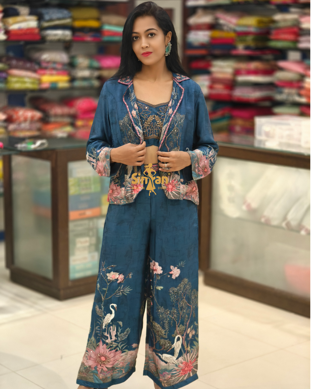 Silk Co-Ord Set (Crop Top & Jacket) 014682