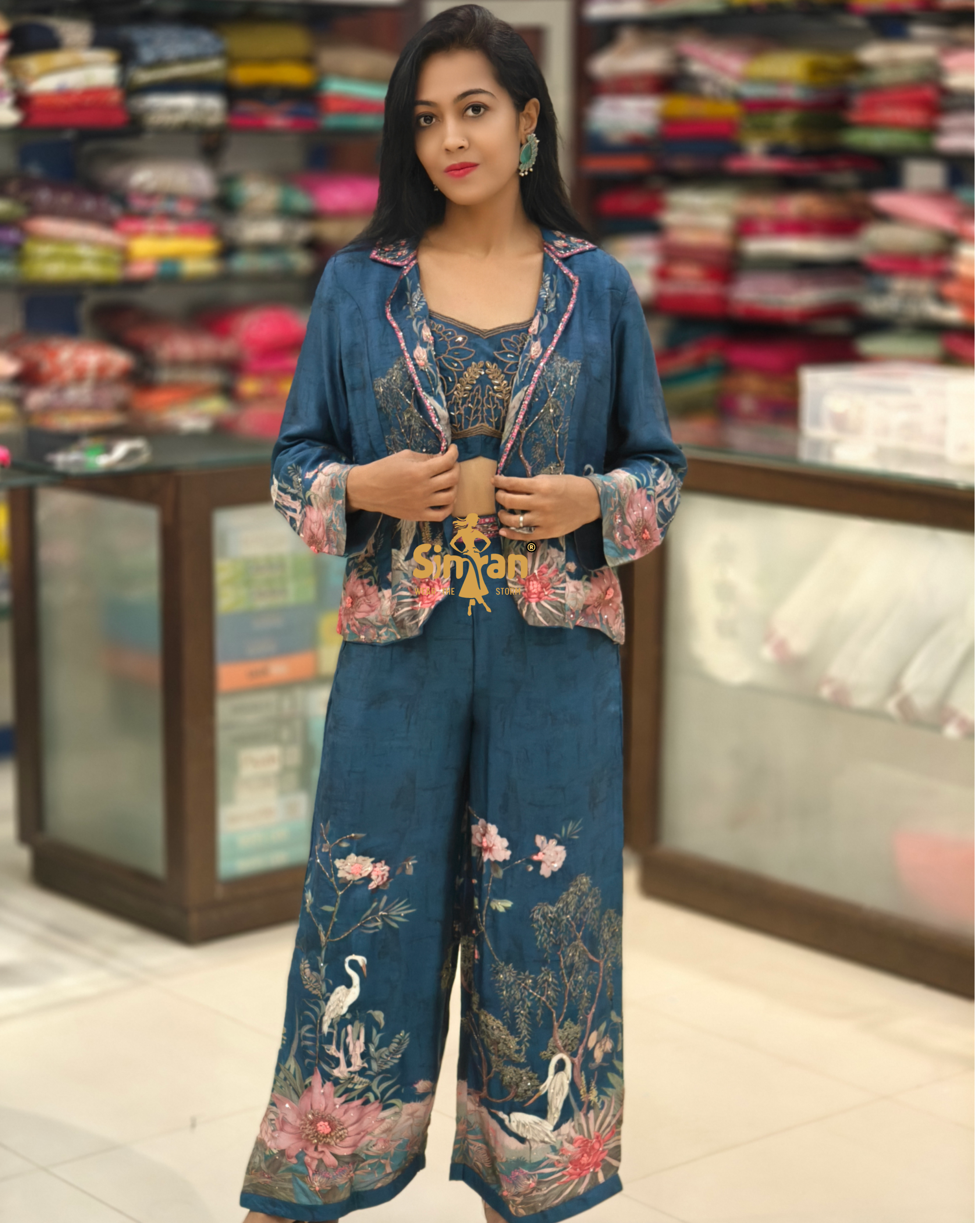 Silk Co-Ord Set (Crop Top & Jacket) 014682