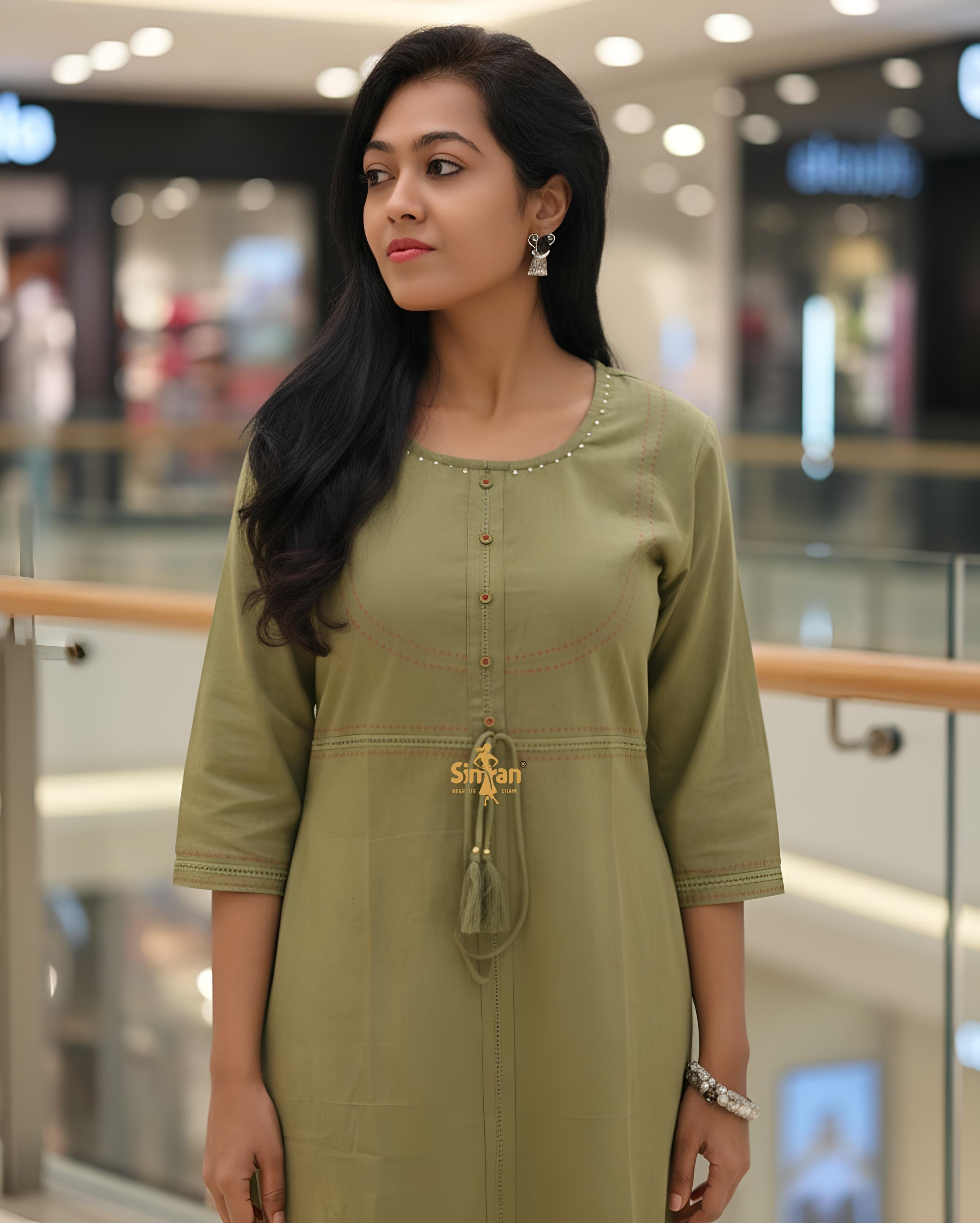 Linen Cotton Straight Kurti 014772