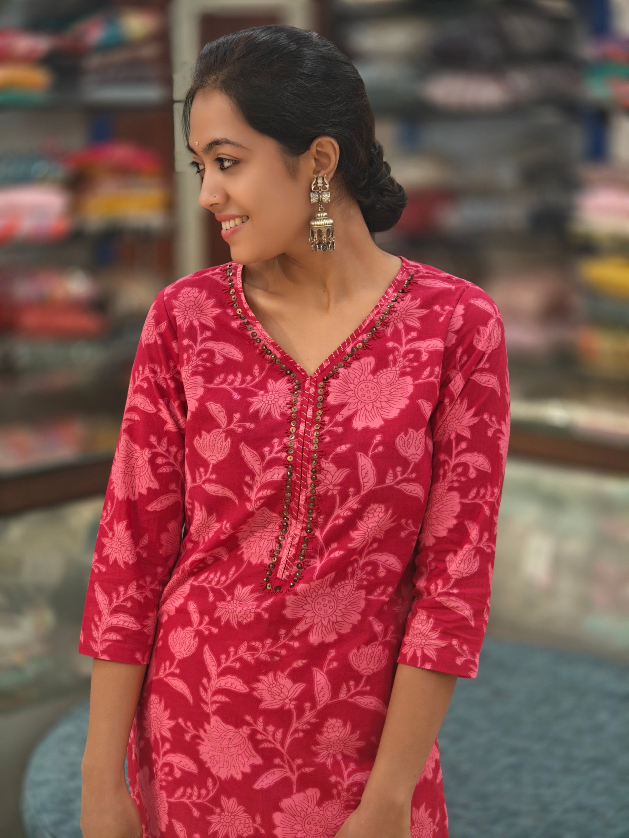 Majenta Pure Cotton Kurti 011493