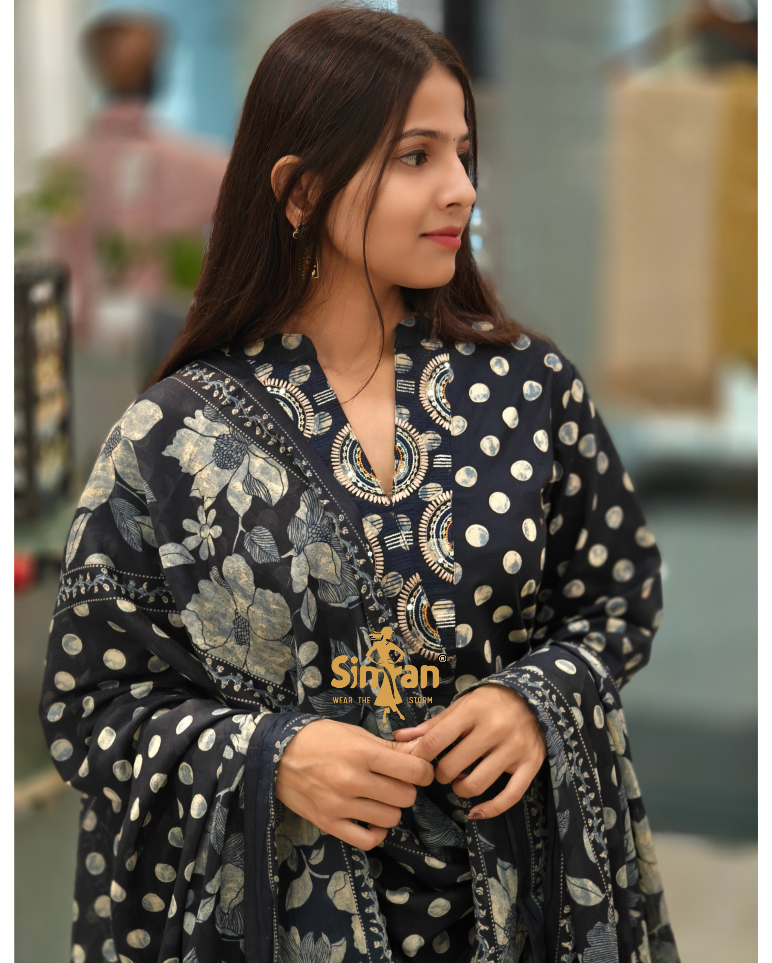 Pure Cotton  Kurti Pant Dupatta Set 014352