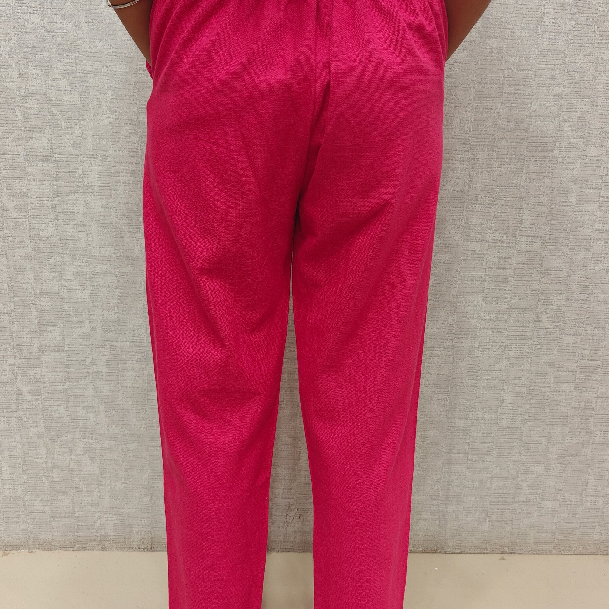 Linen Cotton Pants Dark Magenta (Rani) 011593