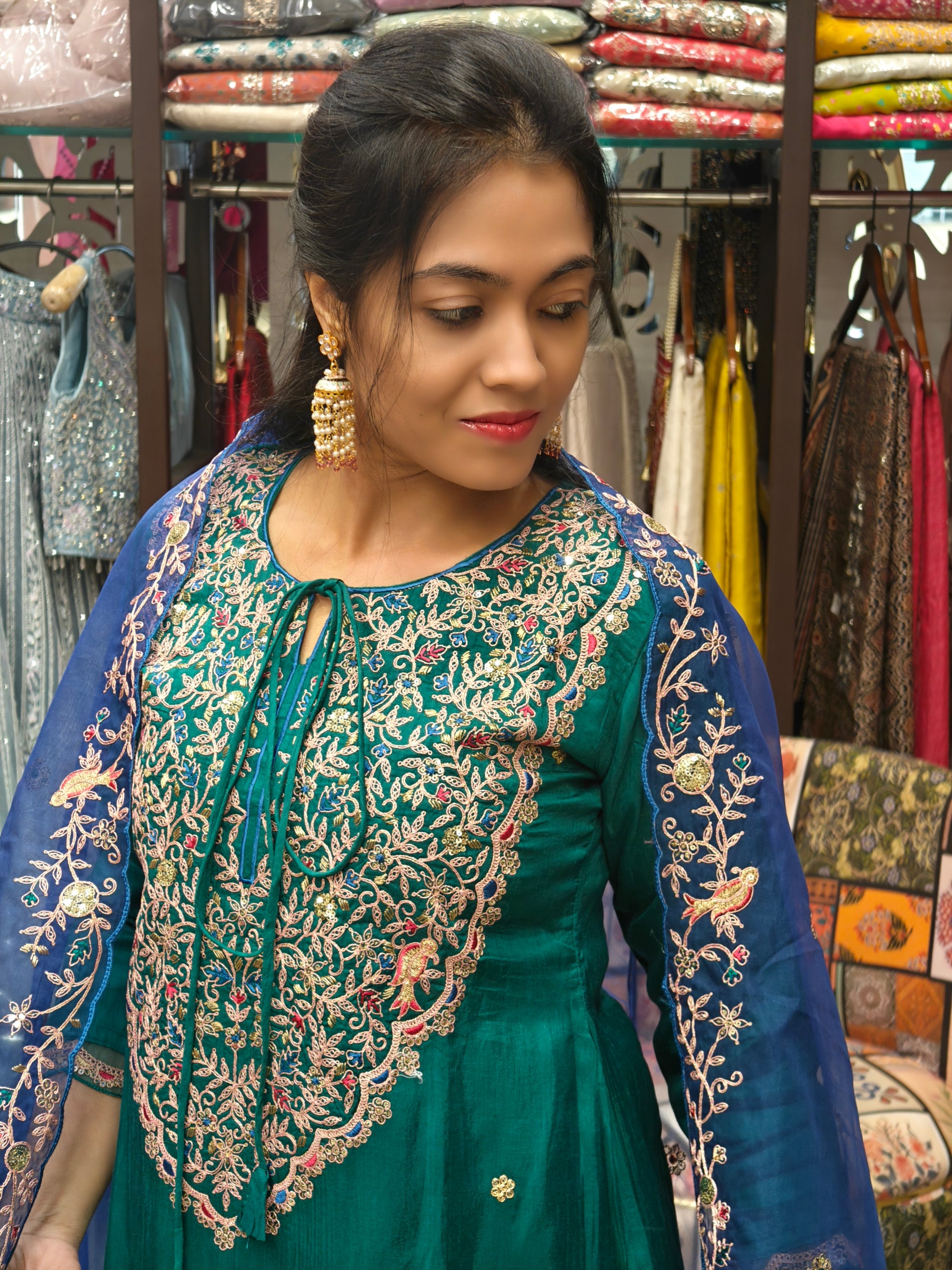 Silk Flared Top Pant and Dupatta Set 012416