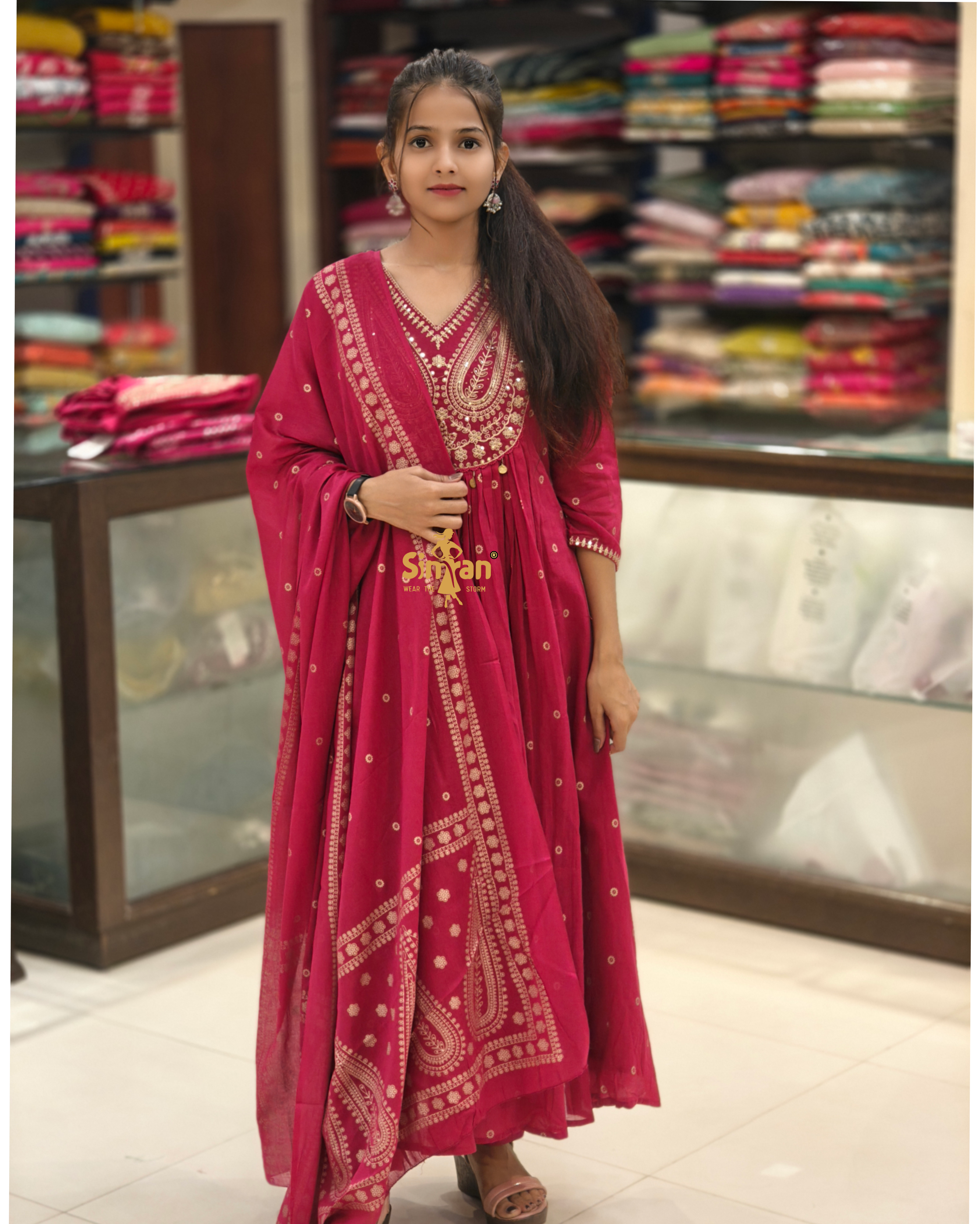 Pure Cotton Kurti Pant Dupatta Set 014382