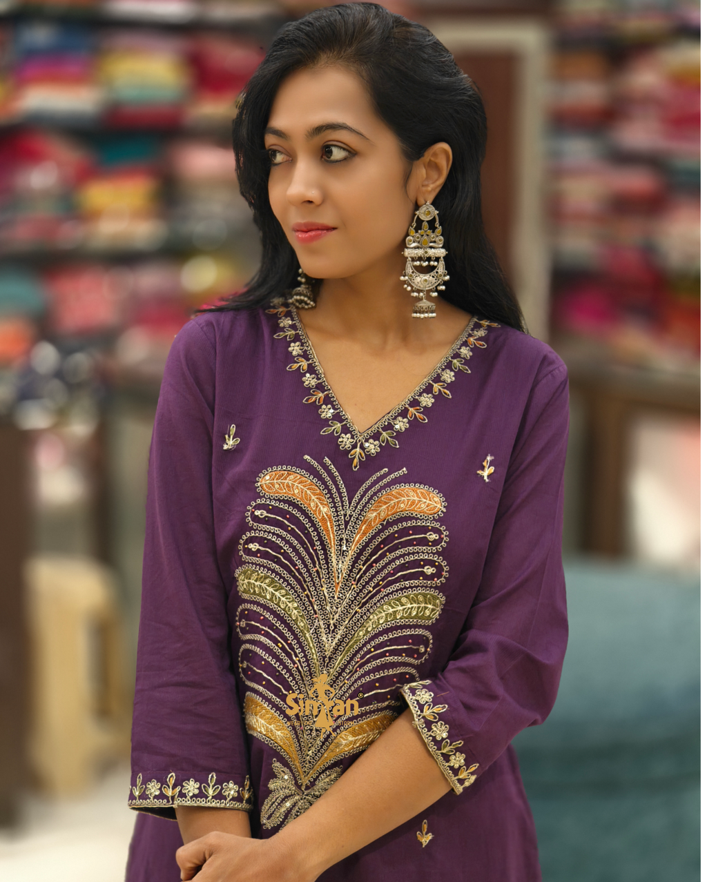 Pure Cotton Kurti Pant Dupatta Set 014500