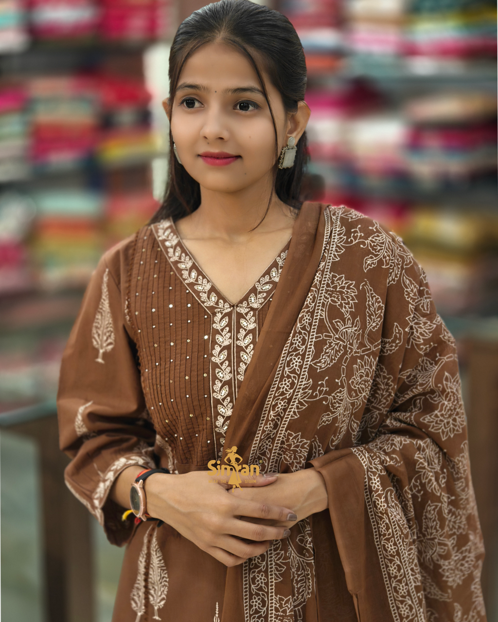 Pure Cotton  Kurti Pant Dupatta Set 014399
