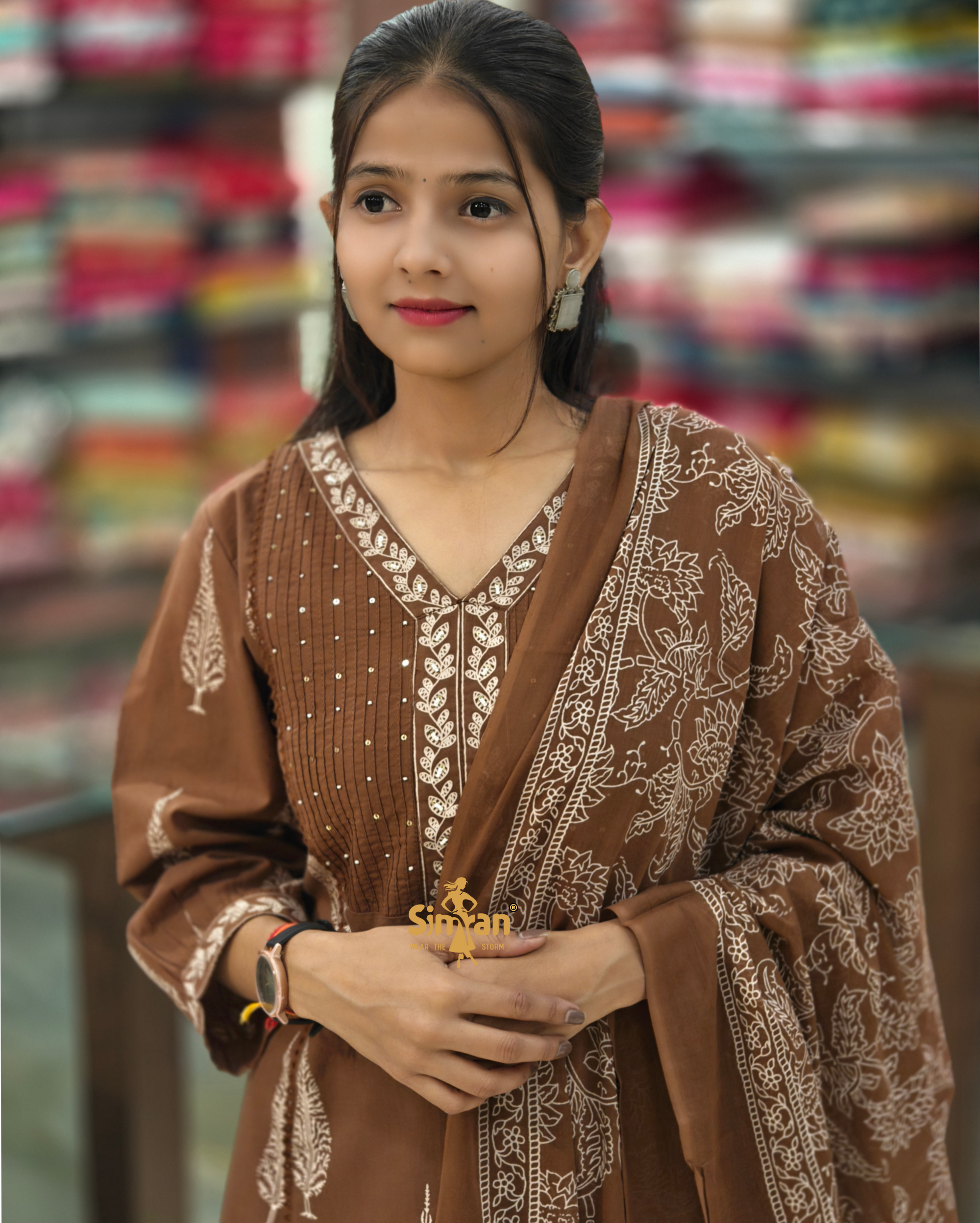 Pure Cotton  Kurti Pant Dupatta Set 014399