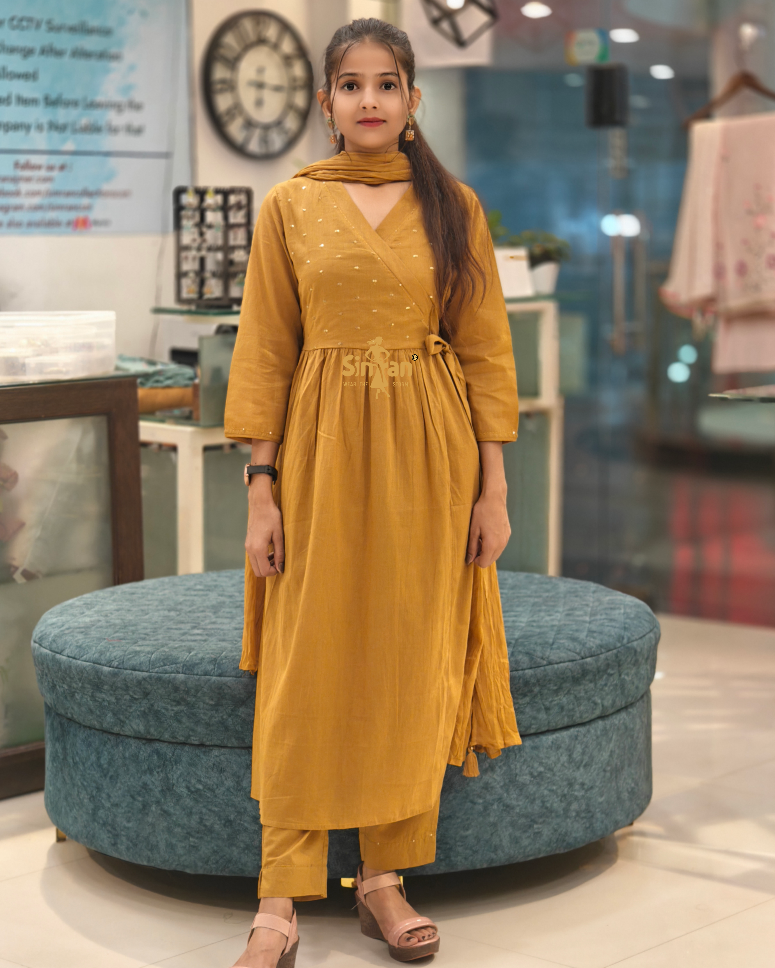 Pure Cotton Kurti Pant Dupatta Set 014368