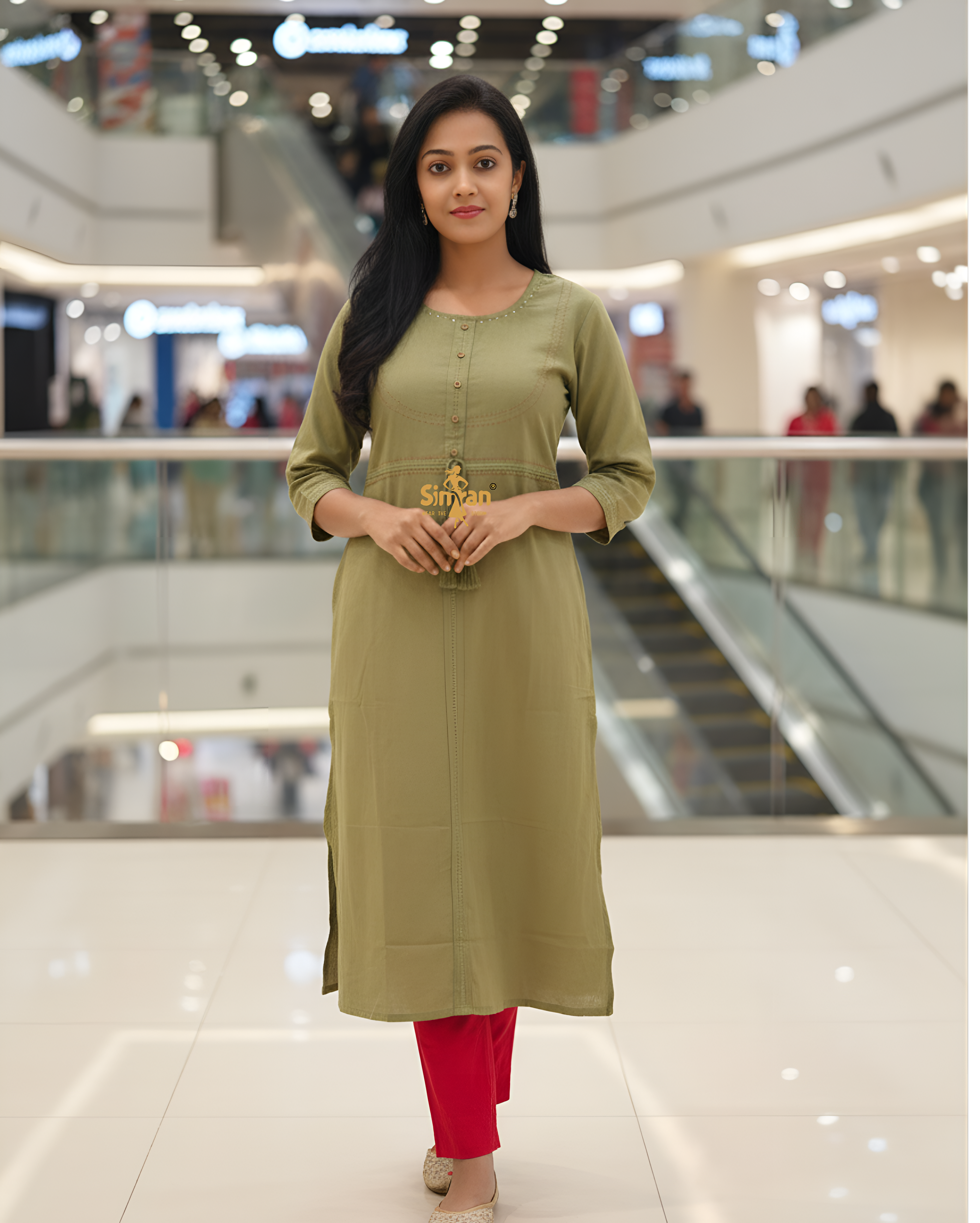 Linen Cotton Straight Kurti 014772