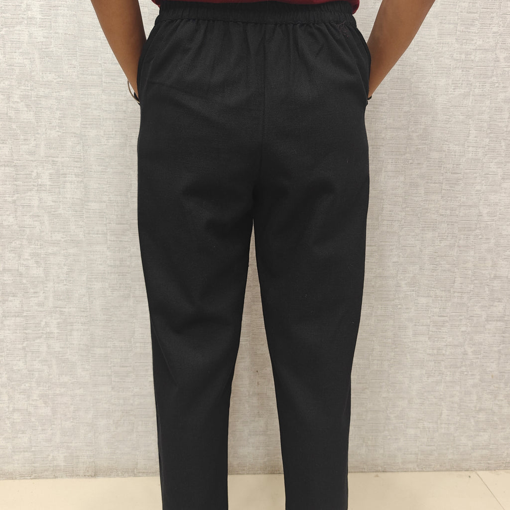 Linen Cotton Pants Black 011604