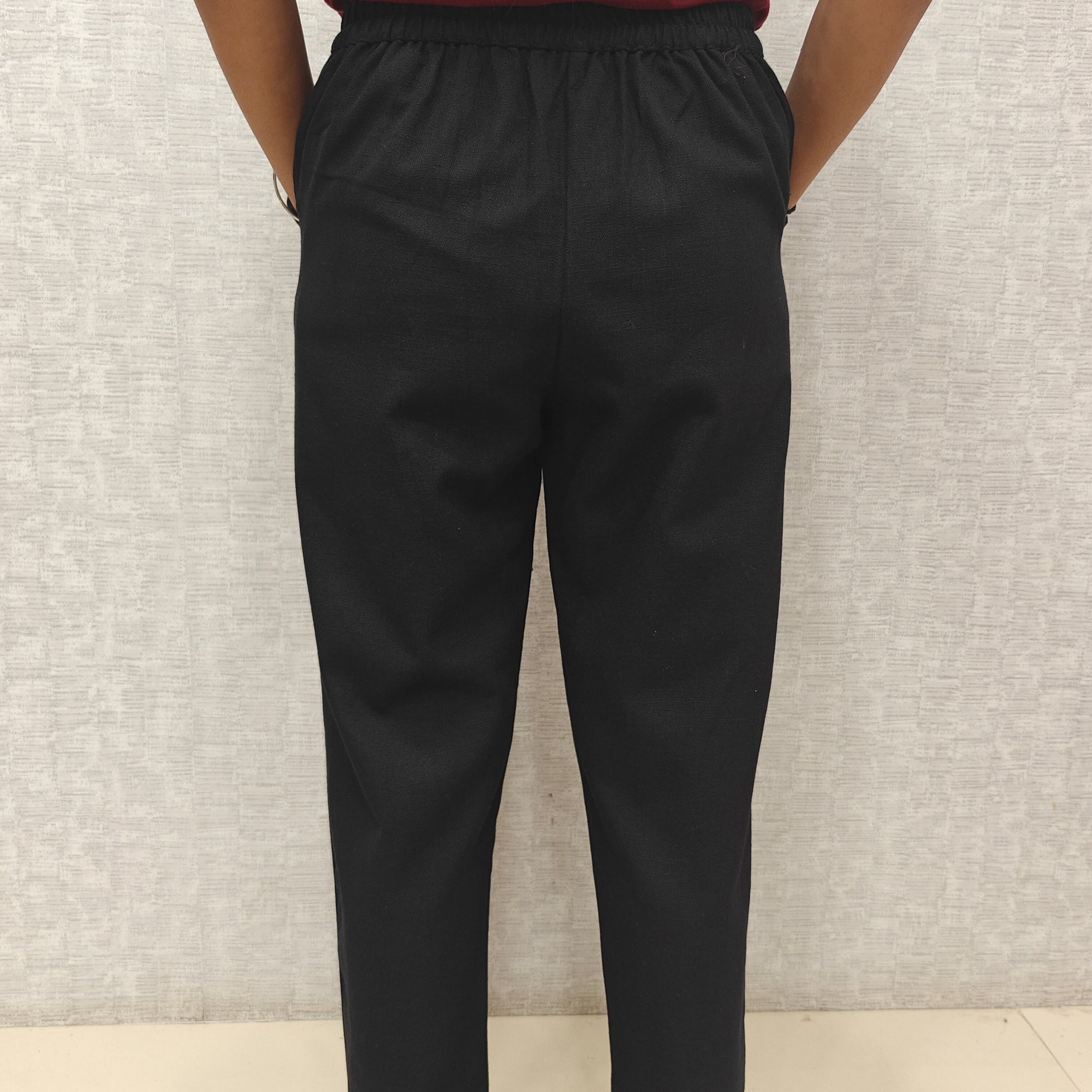 Linen Cotton Pants Black 011604