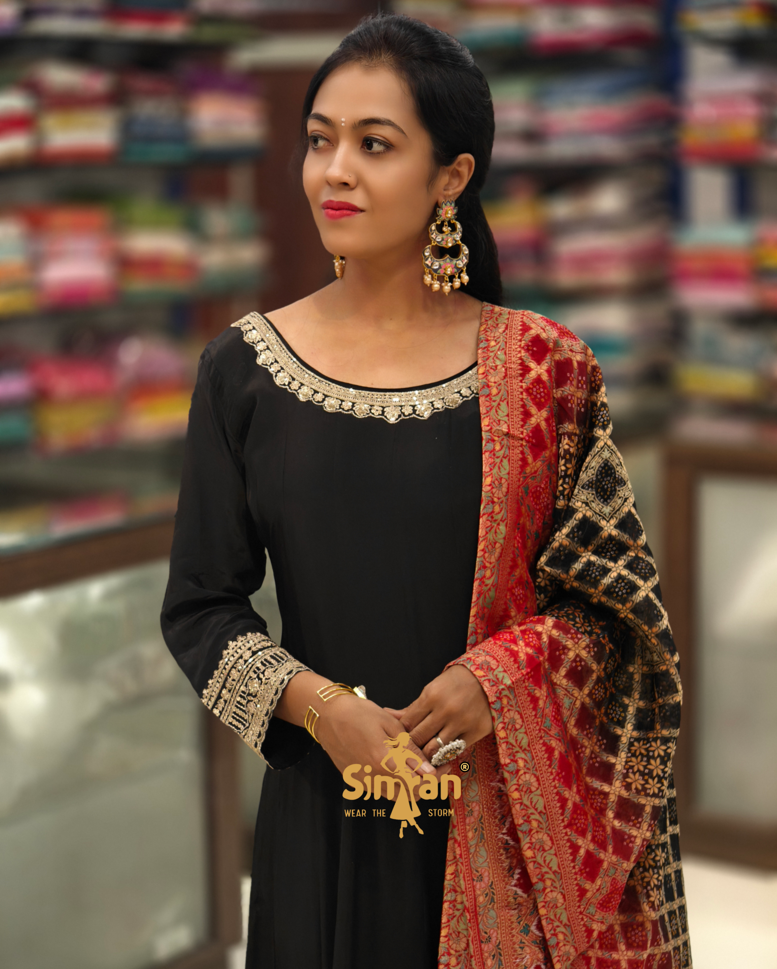 Elegant Silk One Piece Gown with Banarasi Dupatta 014064