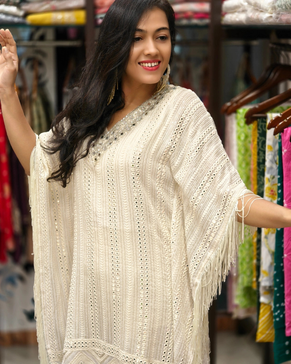 Georgette Ivory Kaftan 011713