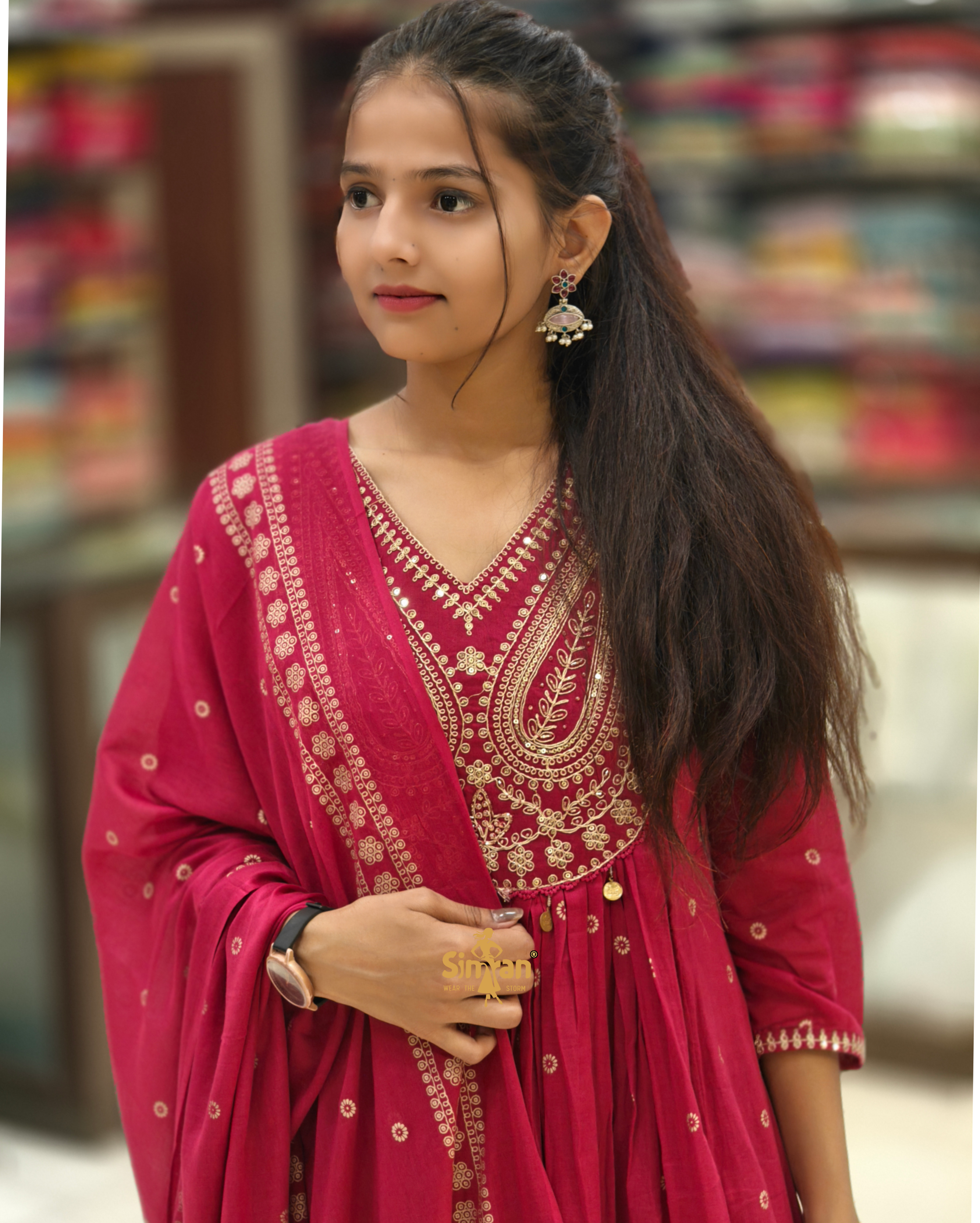 Pure Cotton Kurti Pant Dupatta Set 014382