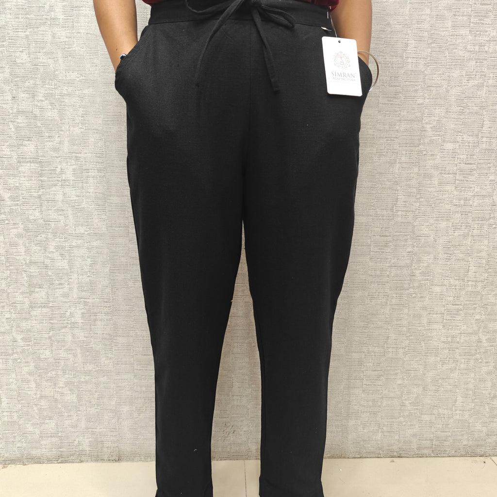 Linen Cotton Pants Black 011604