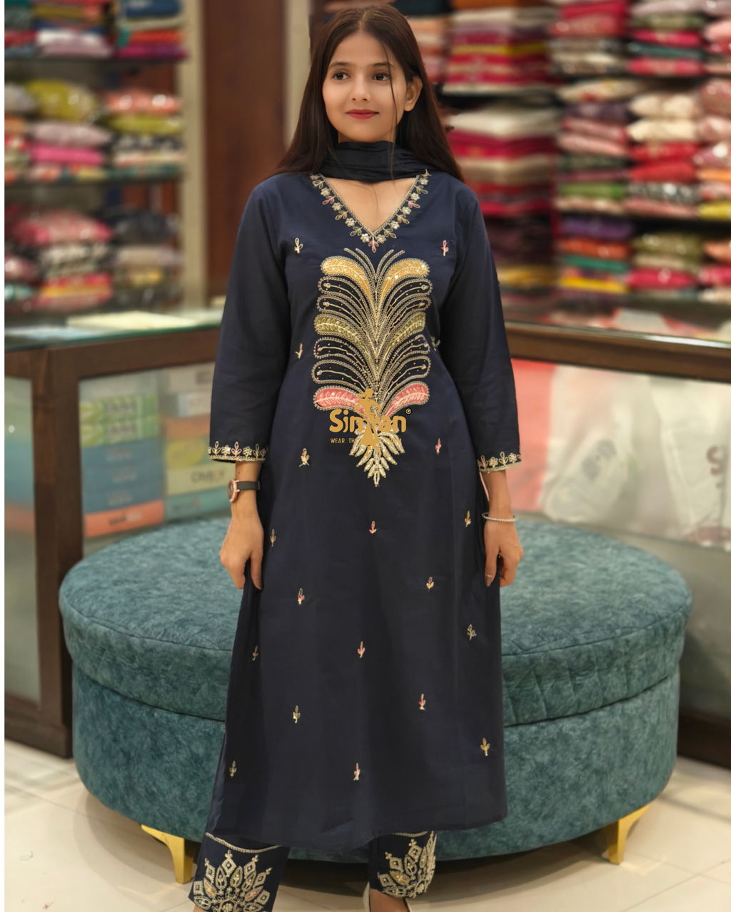 Kurti Pant Dupatta Set 014499