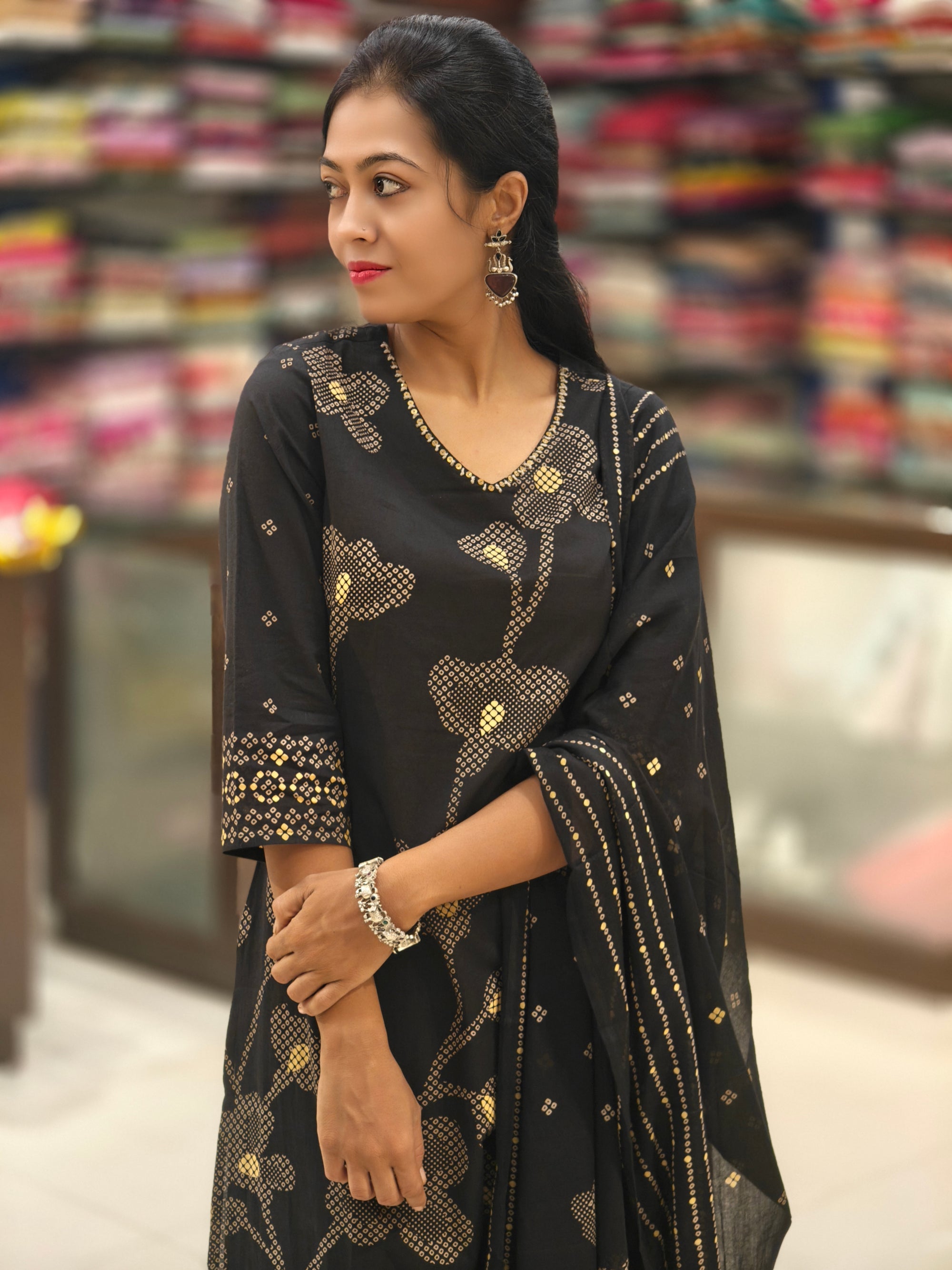 Pure Cotton  Kurti Pant Dupatta Set 014360
