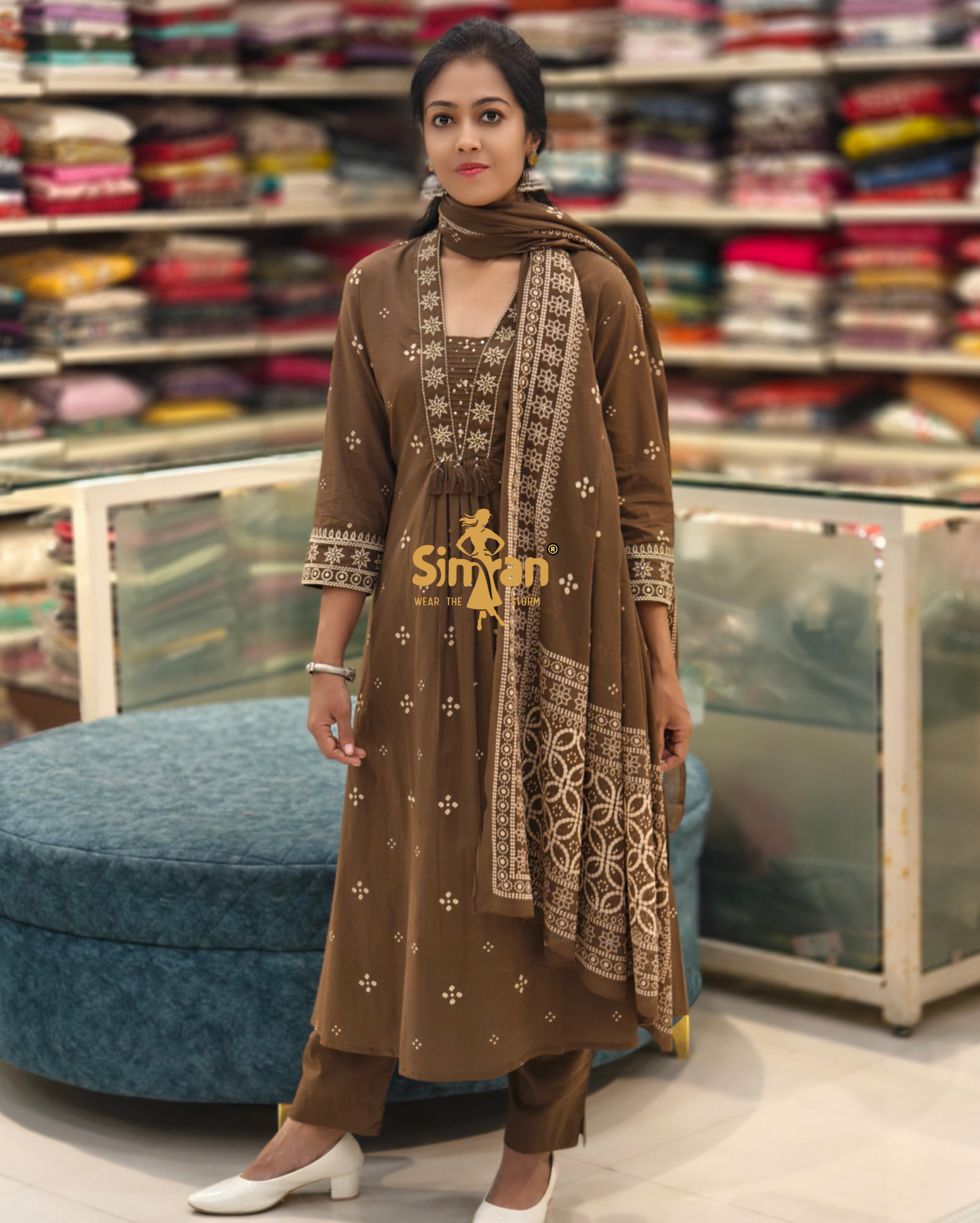 Pure Cotton  Kurti Pant Dupatta Set 014380