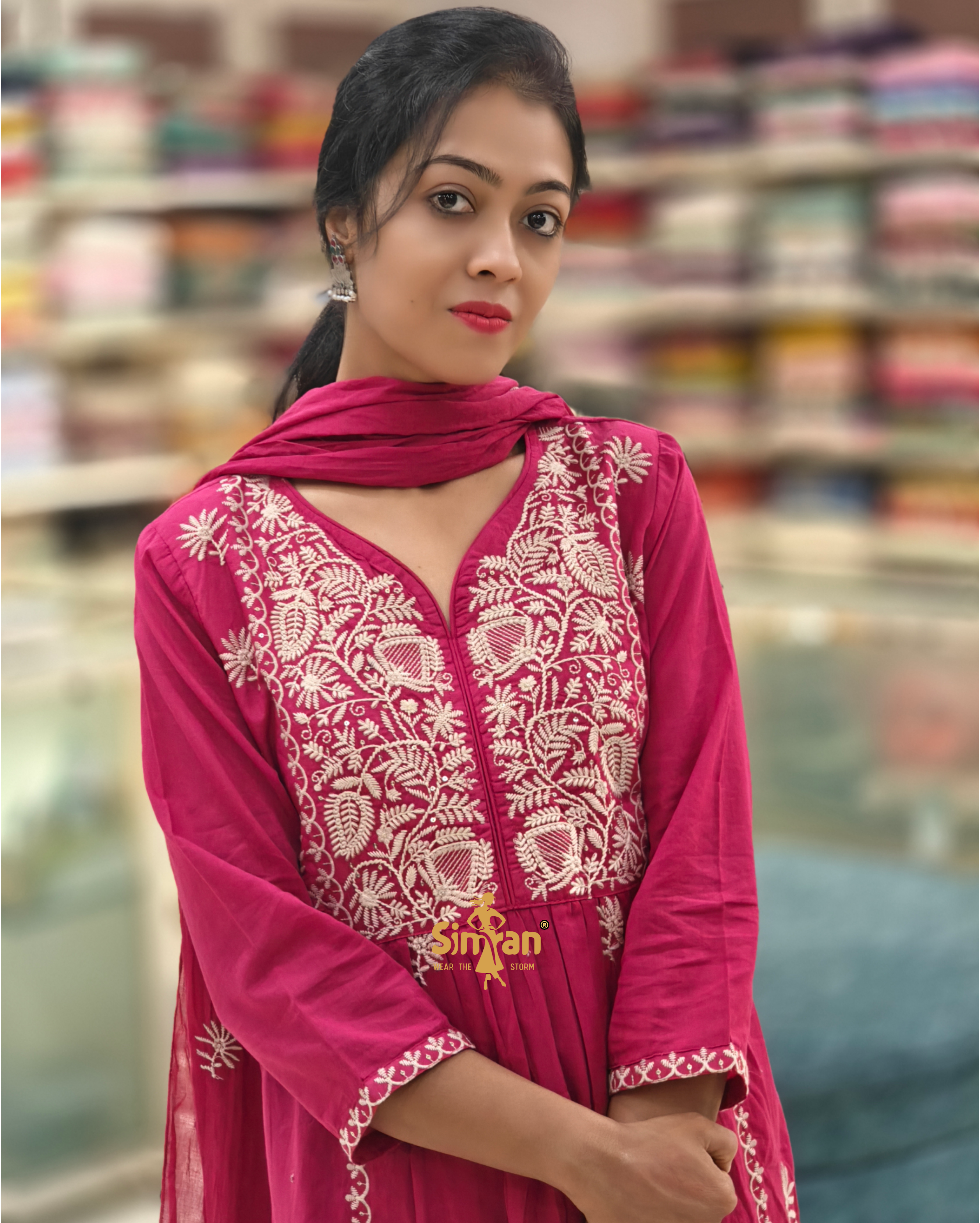 Pure Cotton Kurti Pant Dupatta Set 014152