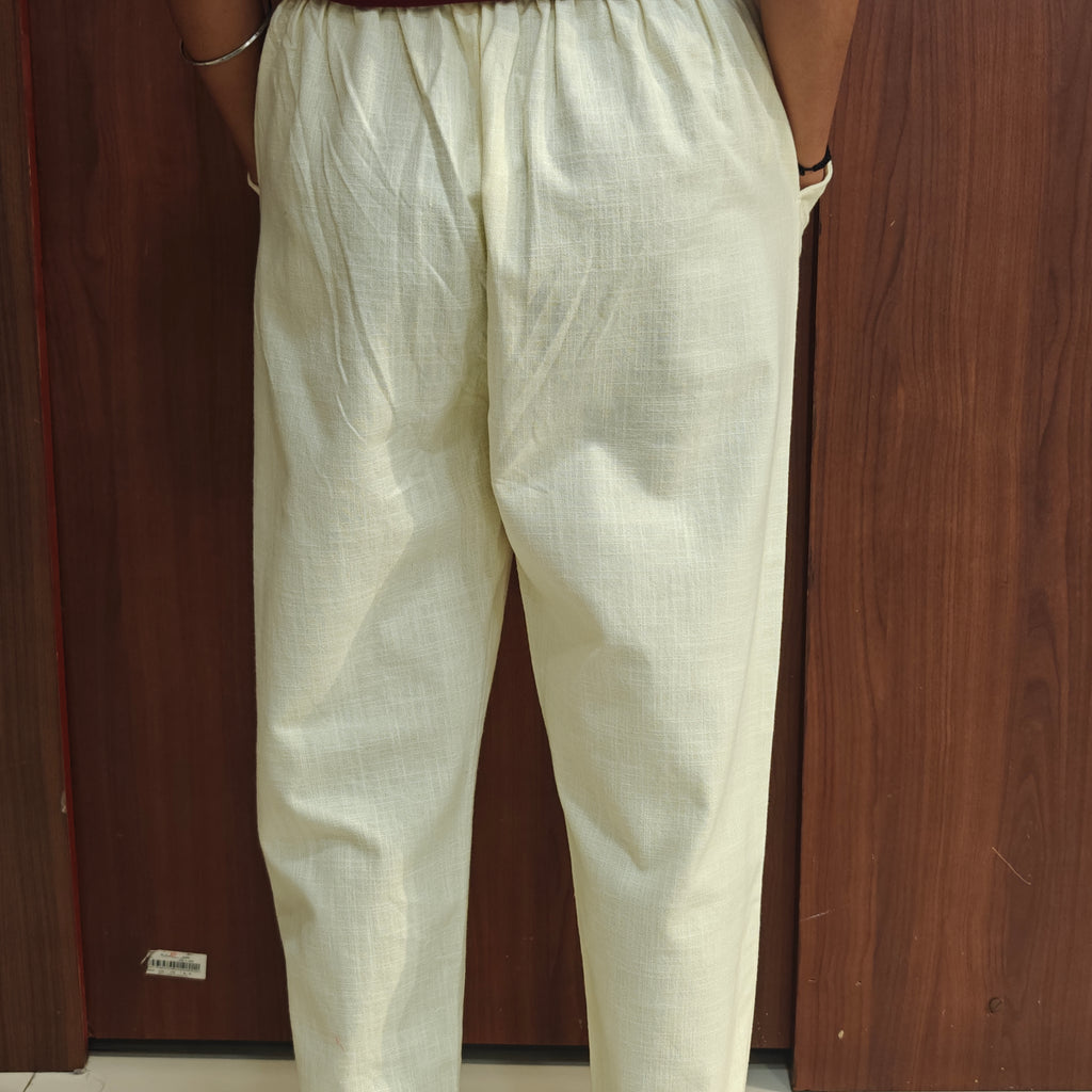 Linen Cotton Pants Light Yellow 011602